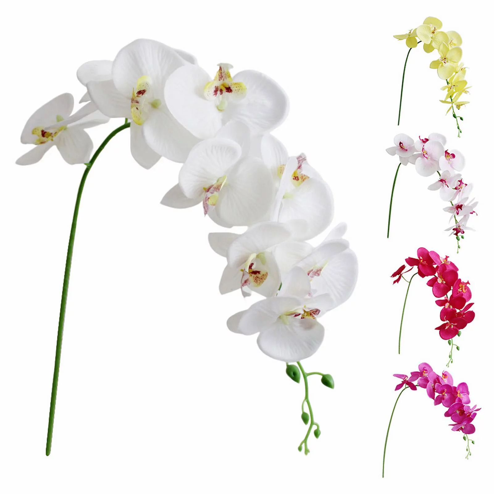 Yeetfub Fake Plants for Outdoors Indoor Flowers Faux Butterfly Orchid 1 Pc Real Double Branch Silk Flowers For Wedding Home Office Party Hotel Yard Decoration Restaurant Patio Festive Furnishing