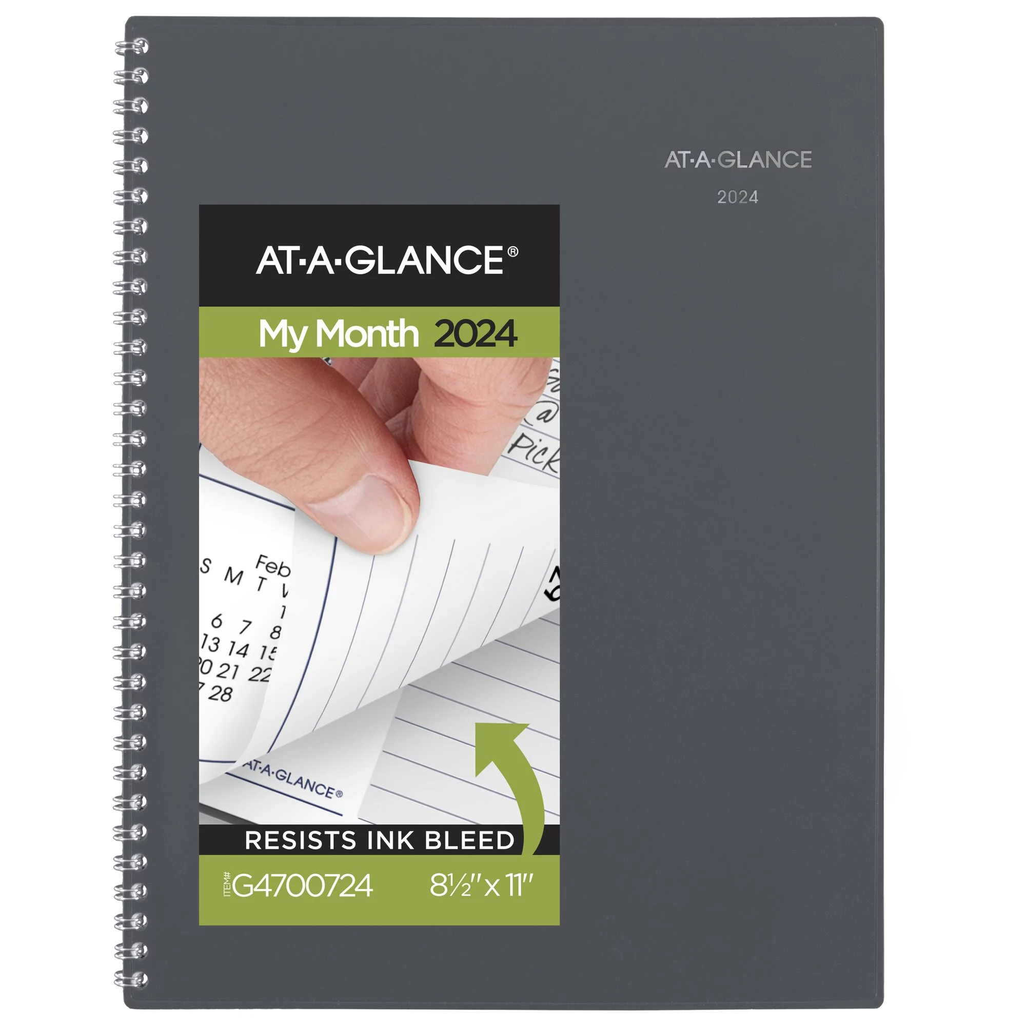AT-A-GLANCE DayMinder 2024 Monthly Planner Gray Large 8 12 x 11 - Monthly