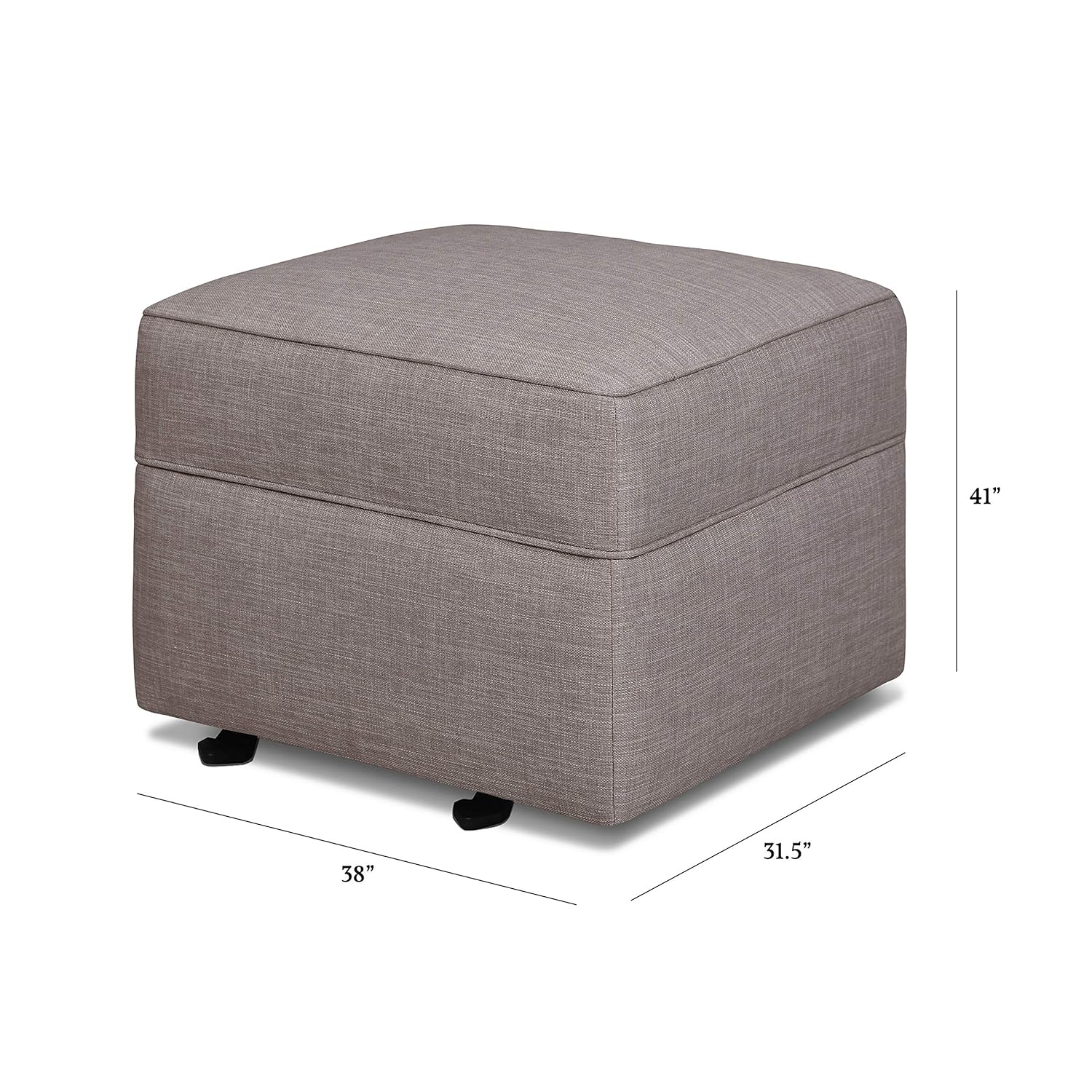 Dina Willa/Alden Gliding Ottoman in Light Grey Weave