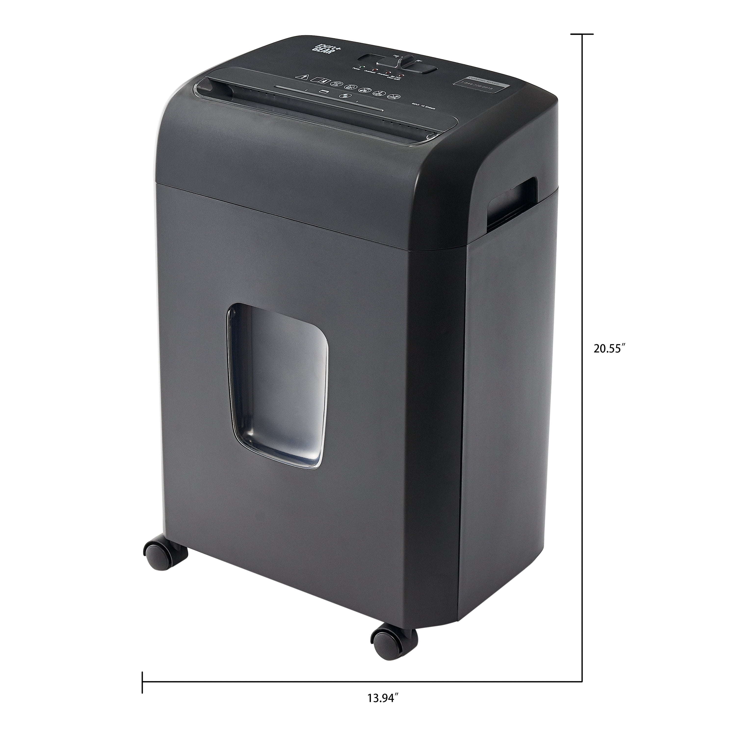 Pen + Gear 16 sheet Cross-Cut Shredder, 5.2-Gallon Collection Bin, Black