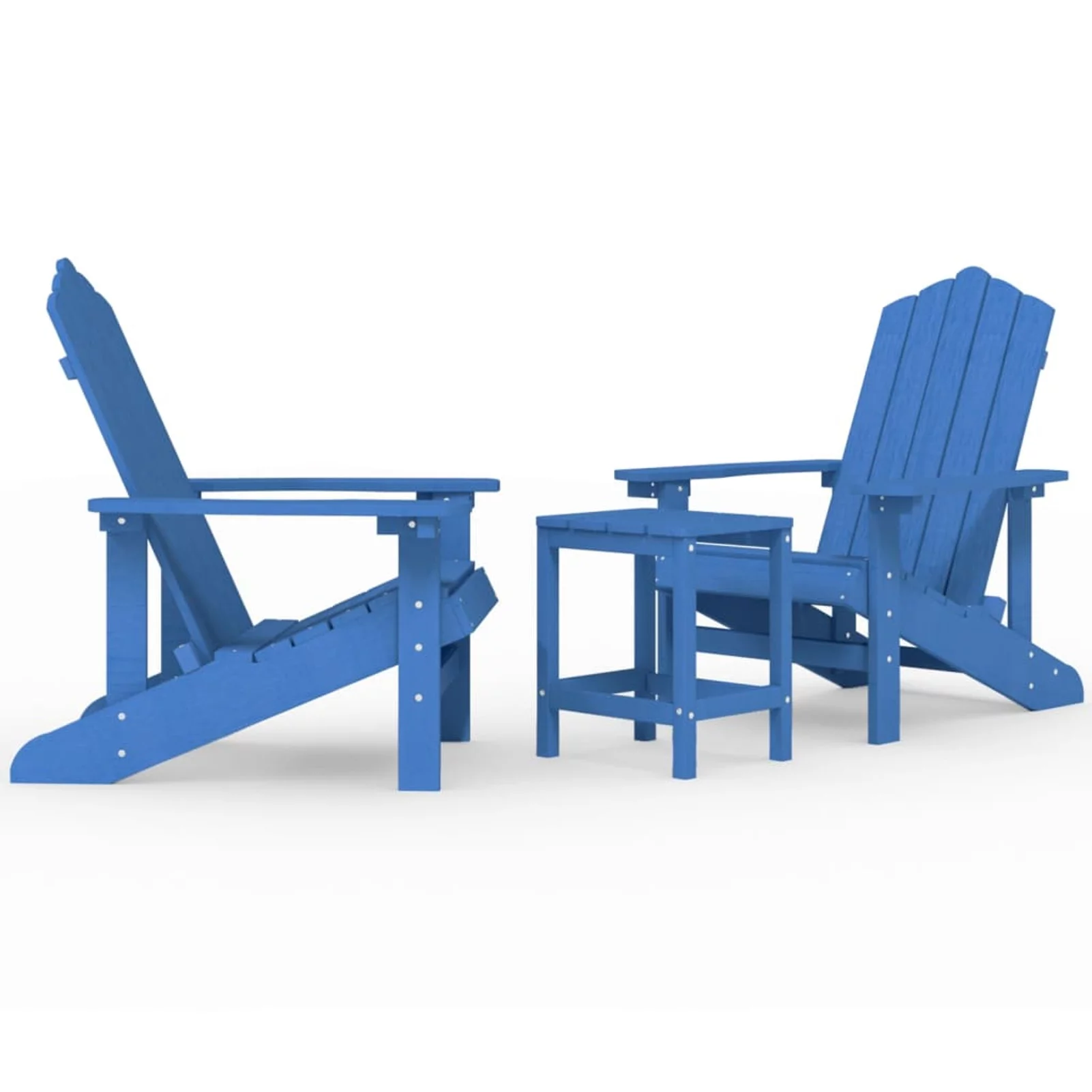 Aibecy Patio Adirondack Chairs with Table HDPE Aqua Blue