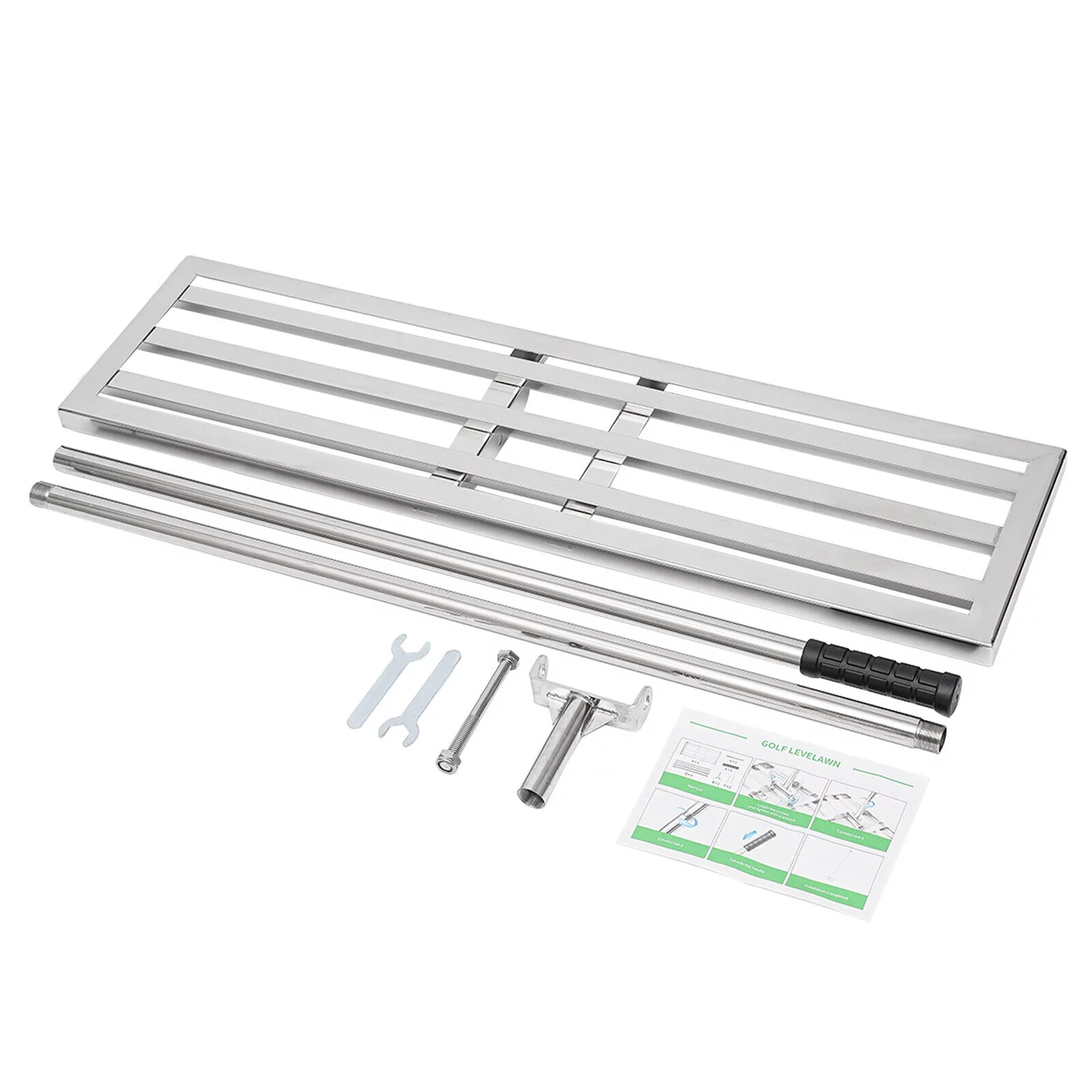 Leveling Lawn Rake Soil Rake Leveling Lawn Assistant Grass Golf Field Level Lawn Level Tool Silve