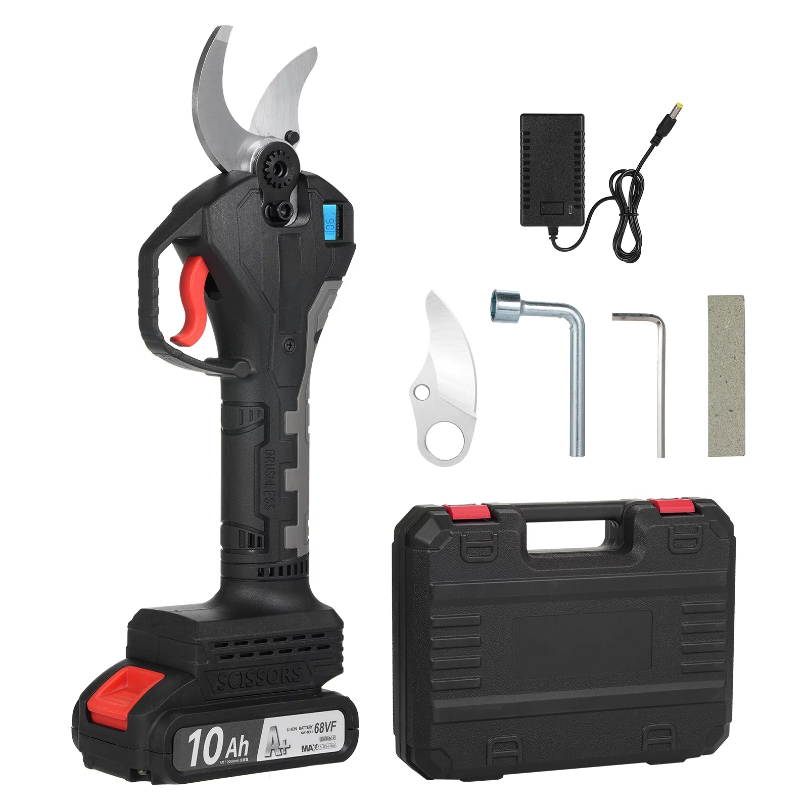 moobody Electric Pruning Shears Cordless Electric Pruning Battery Powered Tree Branch Pruner with Brushless Motor 21V Battery 30mm-40mm Inch Cutting Diameter LCD Display Screen