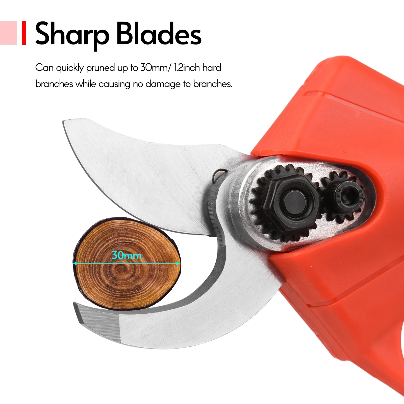 48V Cordless Electric Pruning Shears Portable Garden Shears Tree Trimmer Branch Cutter with Lithium Battery Adapter for Gardening