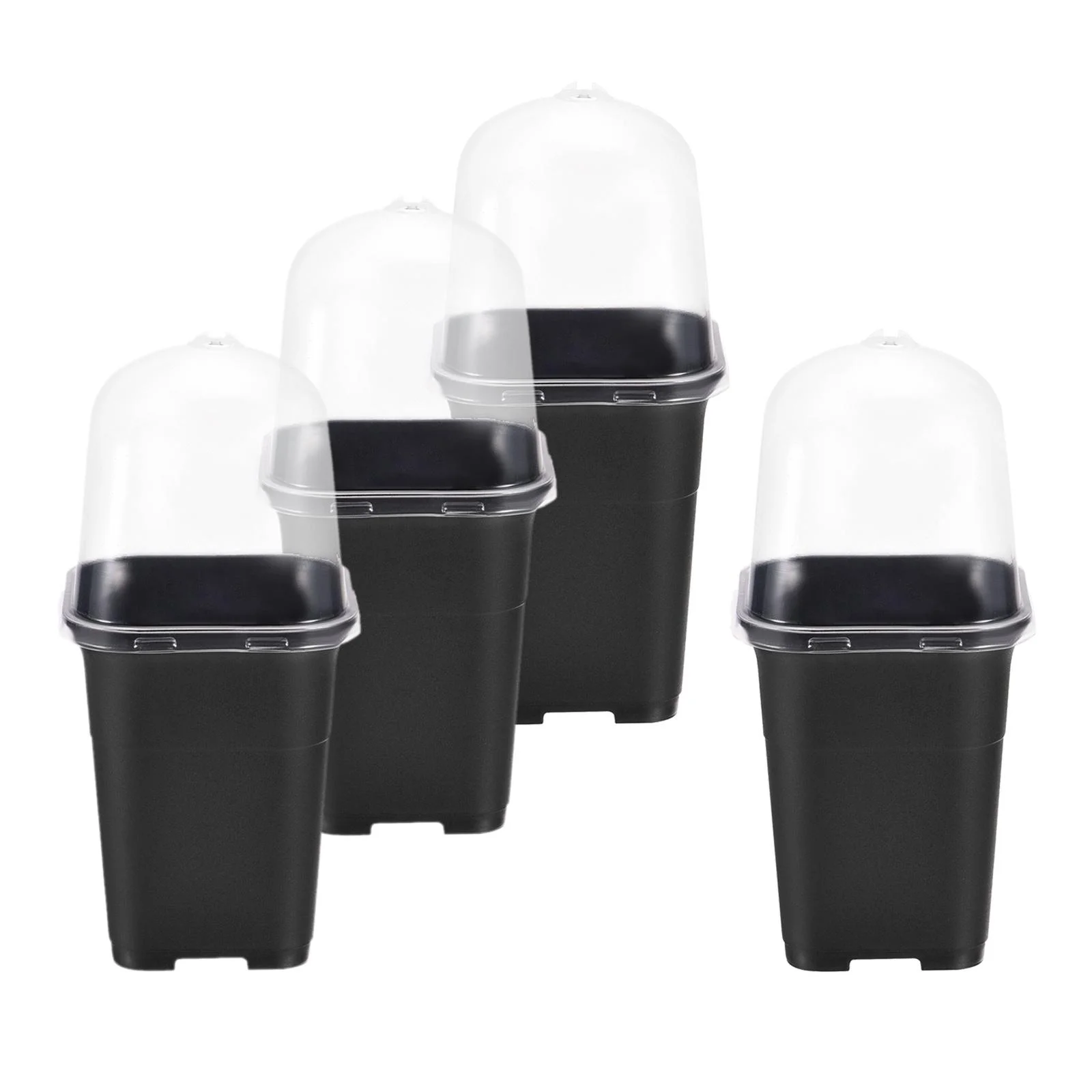 Gazechimp 5Pcs Flower Pot Garden Plant Pots Mini Landscaping Plants Plant Nursery Pots Black