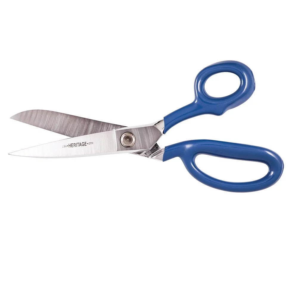 Klein Tools 211H 11-1/2 in. Knife Edge Bent Trimmer Scissors with Blue Coating