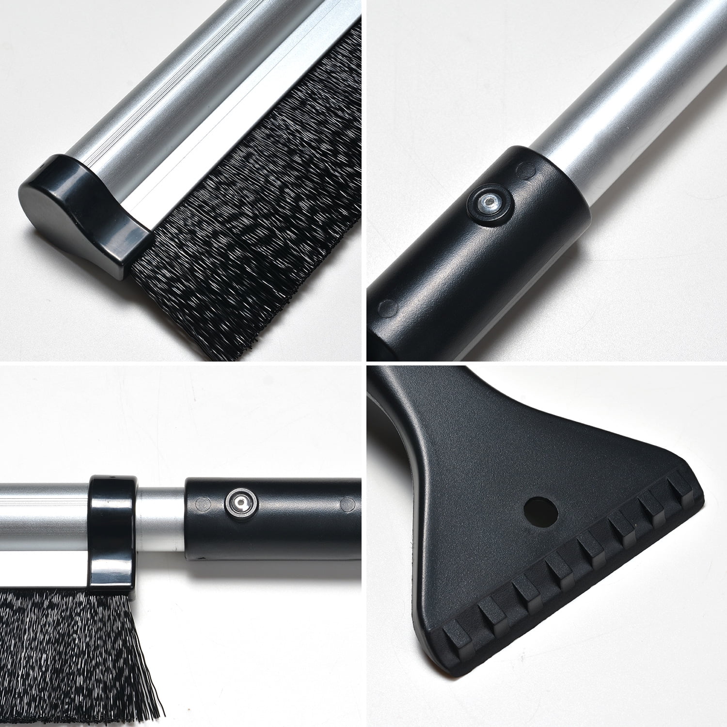 Odoland Foldable Windshield Ice Scrapers Snow Brooms w/ Brush