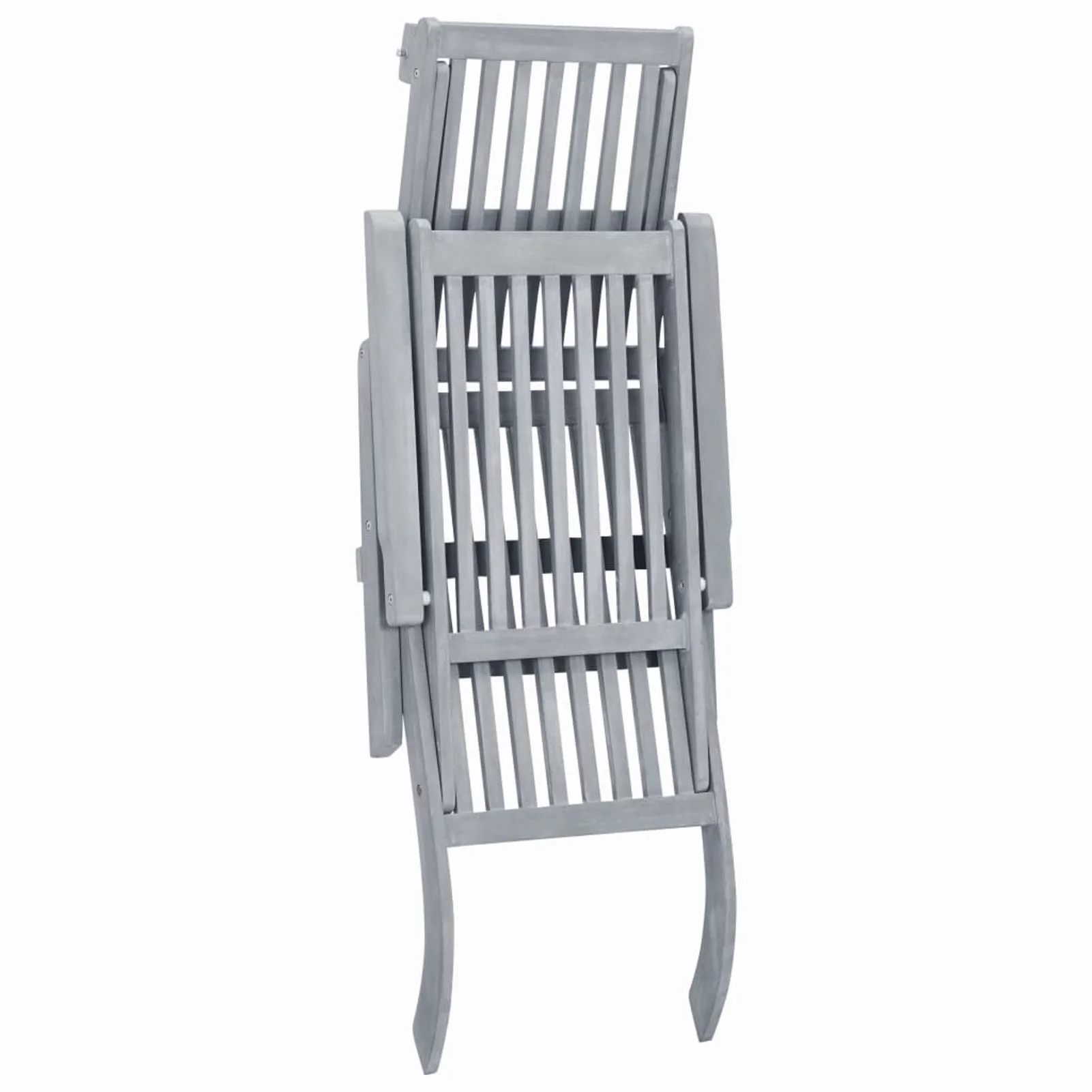 Suzicca Patio Deck Chair with Footrest Gray Wash Solid Acacia Wood