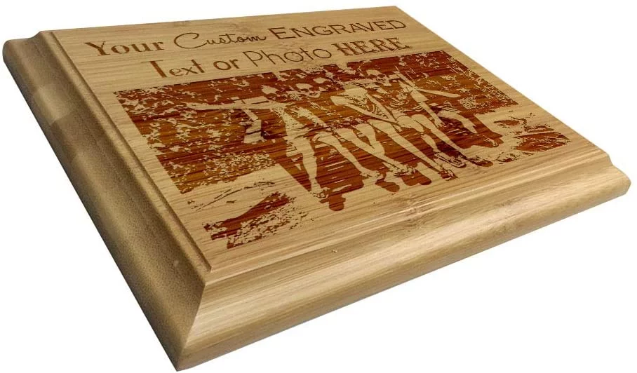 Custom Personalized 3D Laser Engraved Red Alder Finish Plaque with Your Personal Message, Text, Logo, or Photo - Wedding, Housewarming, Anniversary, Birthday, Father's Day, Christmas, Gift (8''X10'')