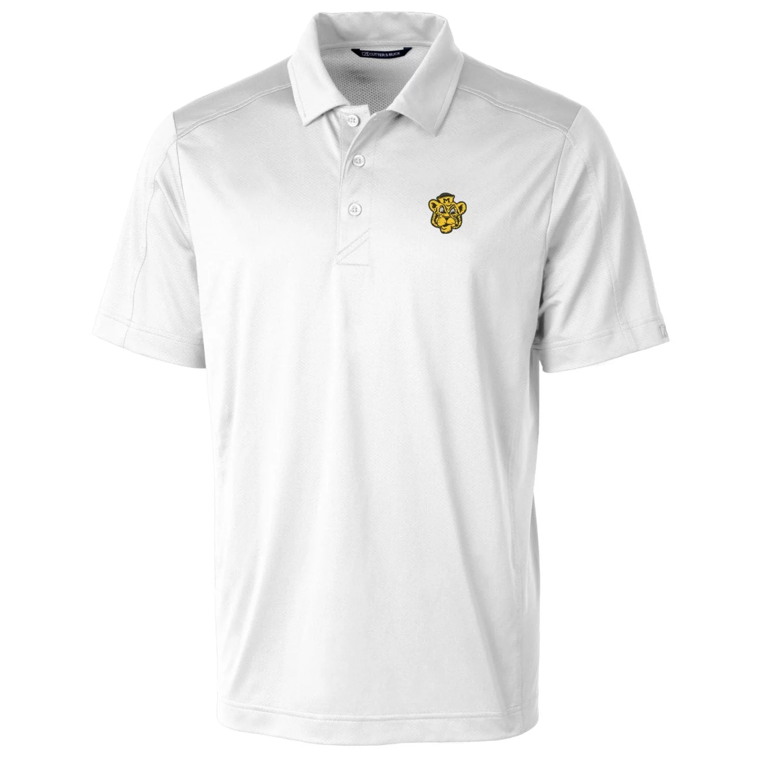 Men's Cutter & Buck White Missouri Tigers Team Logo Big & Tall Prospect Textured Stretch Polo