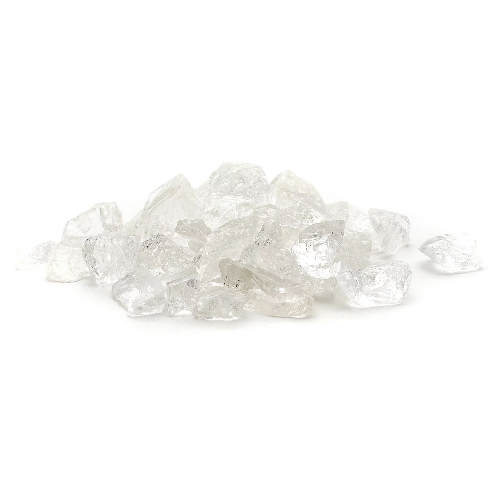 Dragon Glass 20 lb Ice Clear Landscape & Fire Pit Glass, 1/2