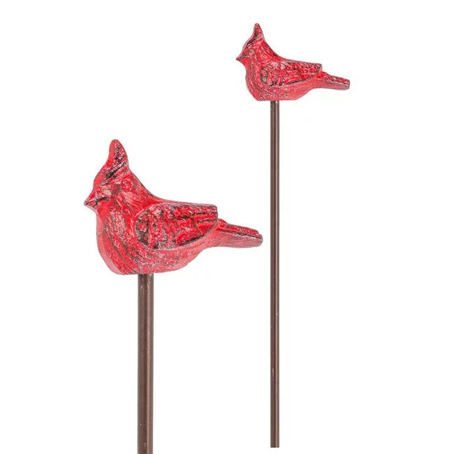 Abbott Collection AB-27-IRONAGE-506-RED 13 in. Cardinal Planter Pick, Antique Red