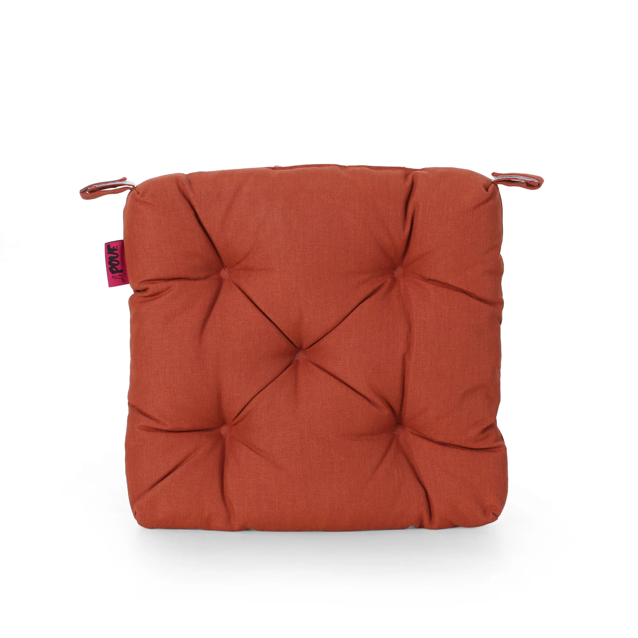 GDF Studio Teresa Shore Outdoor Fabric Classic Tufted Chair Cushion, Muted Orange