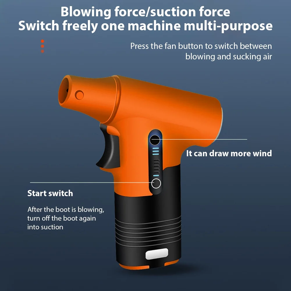 Electric Air Duster,And Suction Dual-purpose Suction Dual-purpose Removal Dual-purpose Removal Cars Computers Built-in Fan And Suction 130000rpm Turbo Fan Turbo Fan And Compressed Air Cars