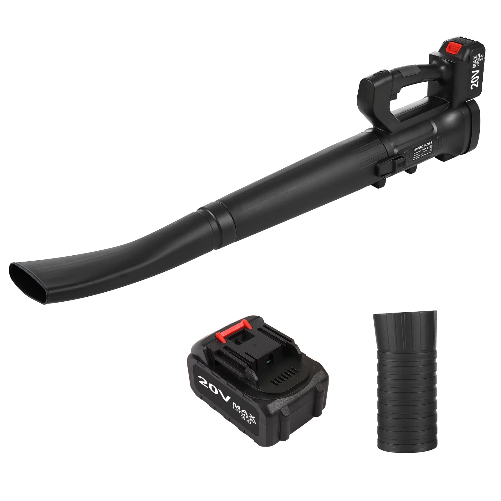 Geevorks Dust blower,2Pcs 3.0Ah Batteries Blower 2Pcs 3.0Ah 332-CFM/150-MPH Handheld Lawn Care 332-CFM/150-MPH Leaf Blower LCD 6-Speed Battery Powered Blower Patio Jobsite Blower 20V Battery HUIOP