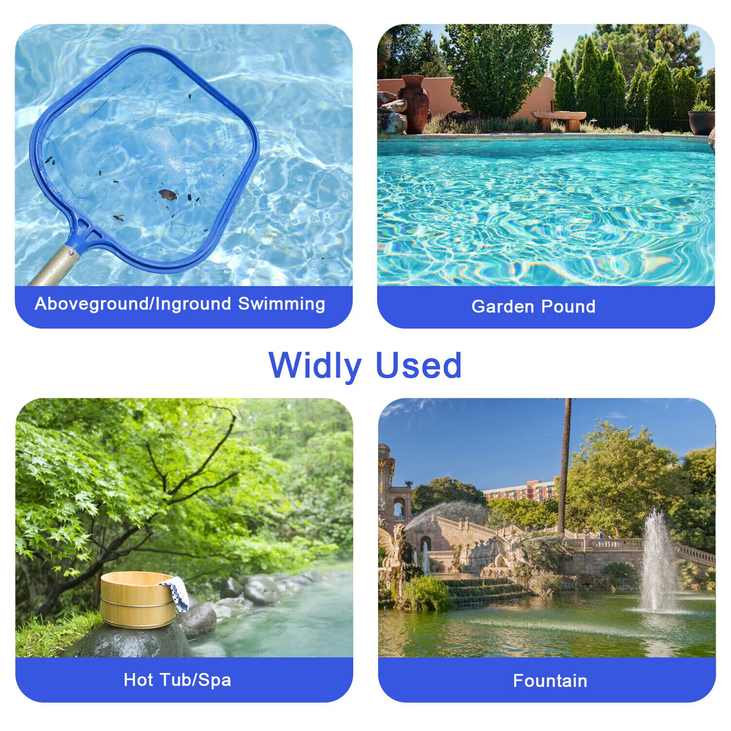 Garden Swimming Pool Cleaning Net Leaf Skimmer Rake Fine Mesh Hot Tub Spa Pond
