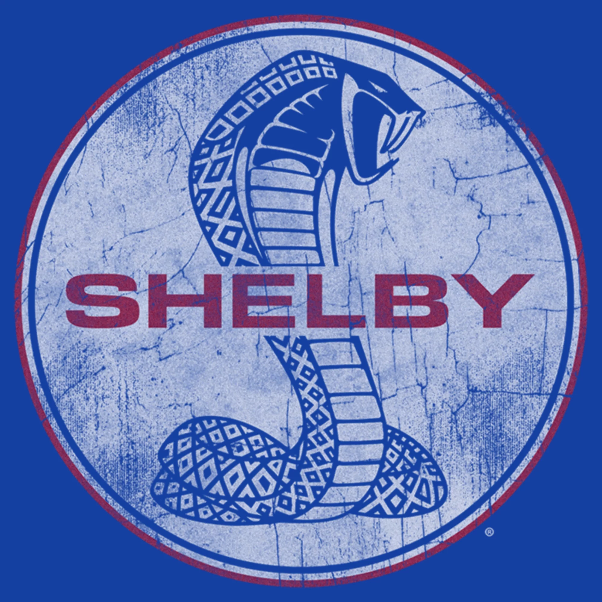 Men's Shelby Cobra Cobra Logo  Graphic Tee Royal Blue 2X Large