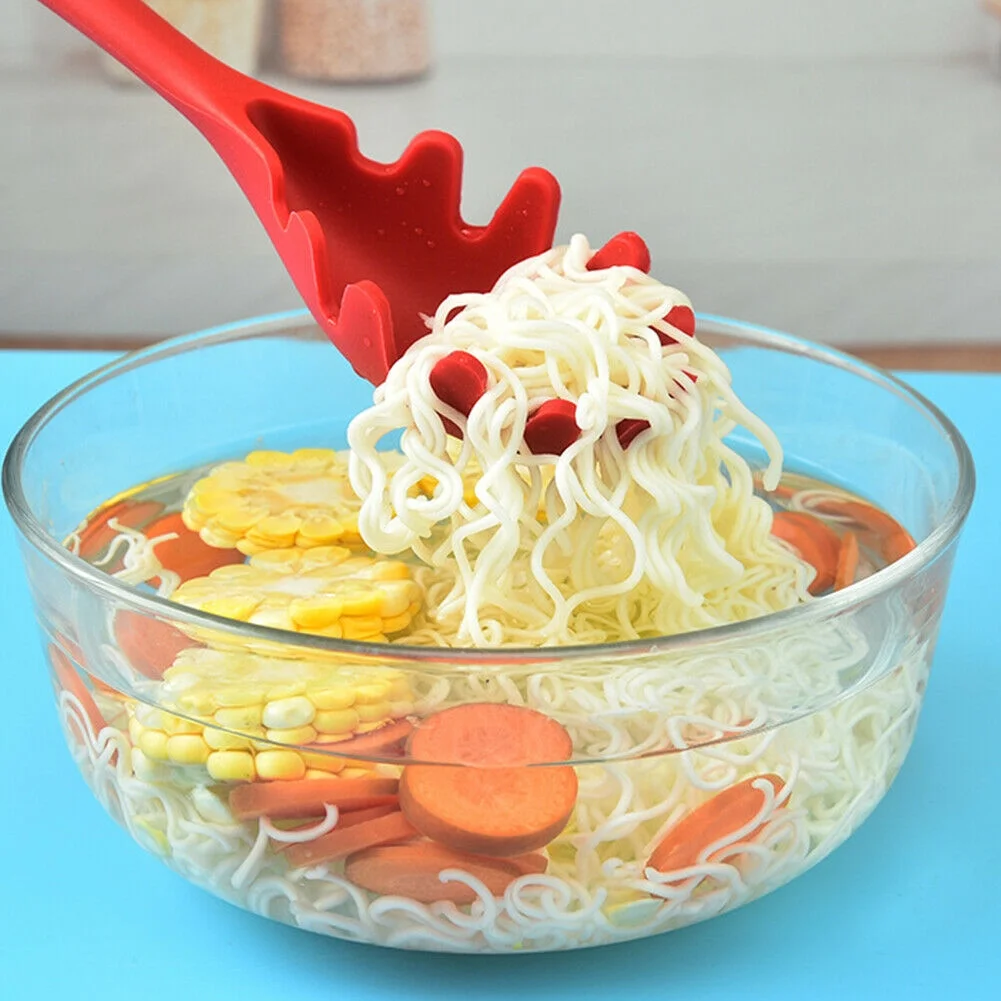 US 1-2 Pack Silicone Pasta Fork Heat Resistant Noodle Spaghetti Server Spoon
