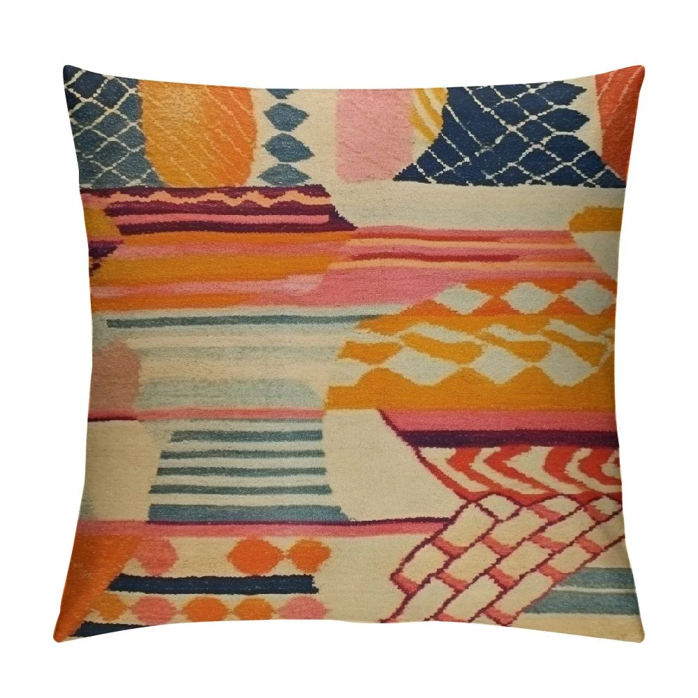 COMIO Rug Print Decorative Throw Pillow Cover, South West Desert Colors Home Rustic Decorations,American Tribal Boho Cushion Case Decors for Sofa Couch