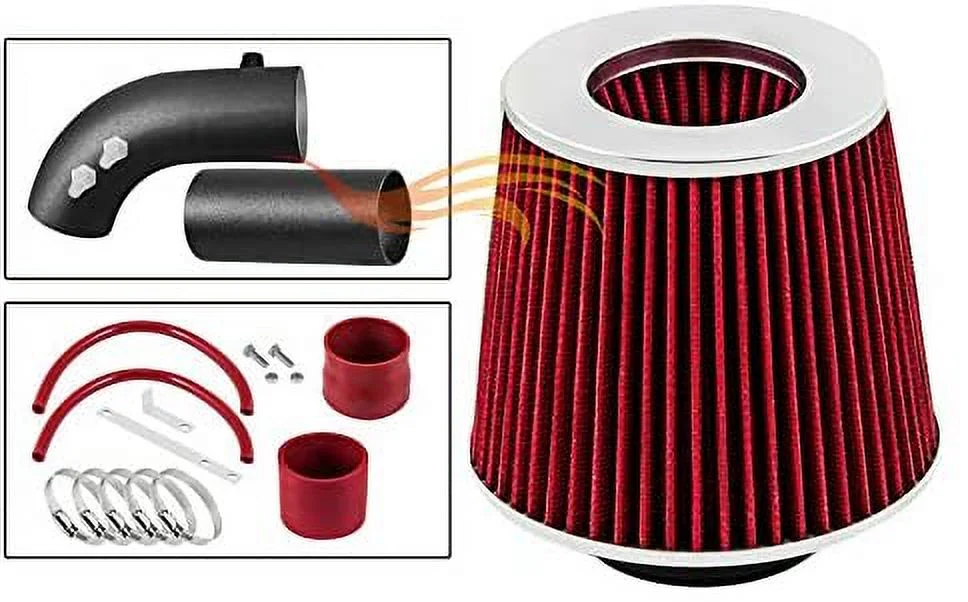 RW SERIES - MATTE BLACK PIPE RED - SHORT RAM INTAKE Compatible For 03-07 ACURA TSX / 03-07 HONDA ACCORD w/out MAF