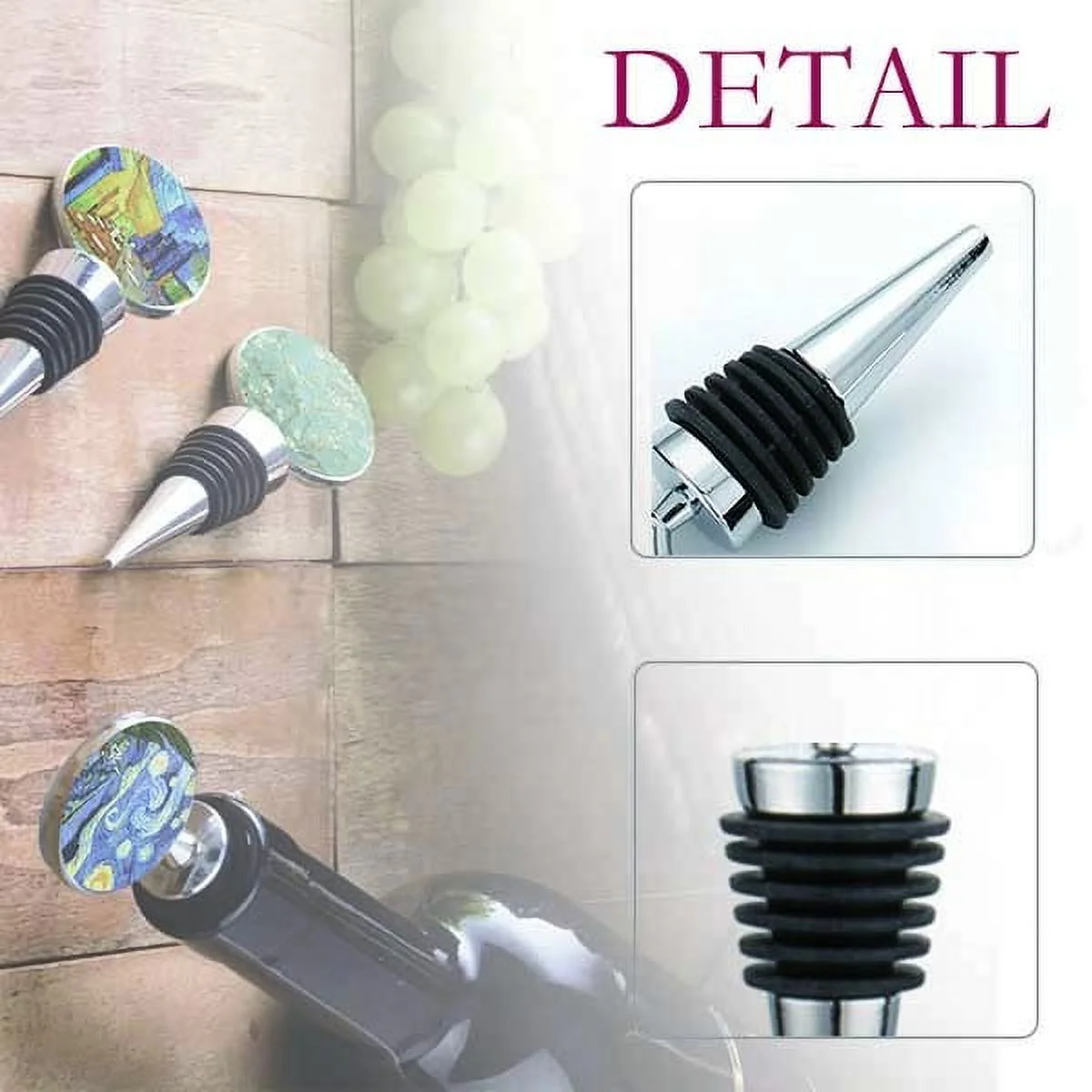 Gardener Position Flower Grass Spade Bottle Stopper Stainless Steel Rubber Reusable