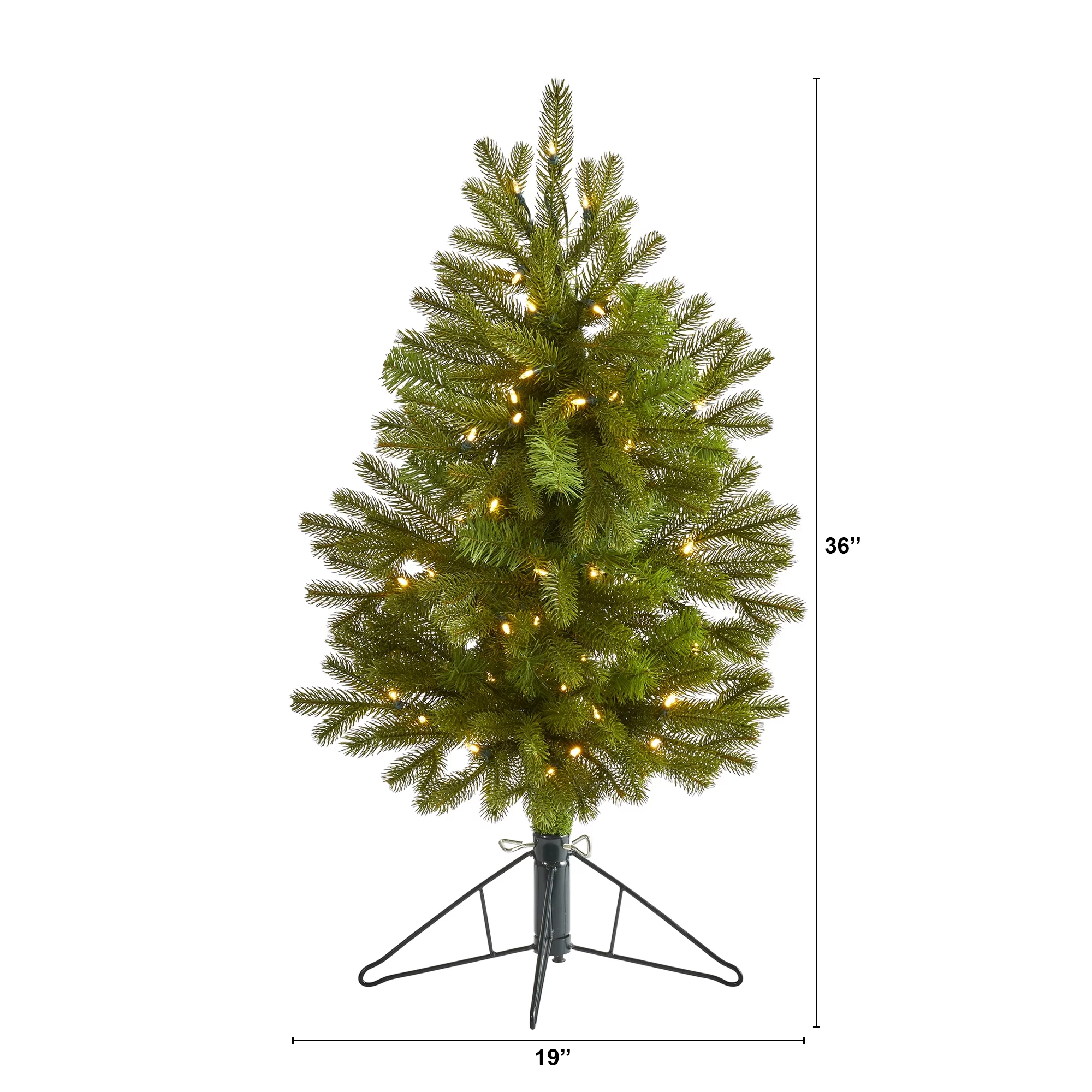 Nearly Natural 3' Decorated Spruce Christmas Tree with 50 Warm White (Multifunction) LED Lights