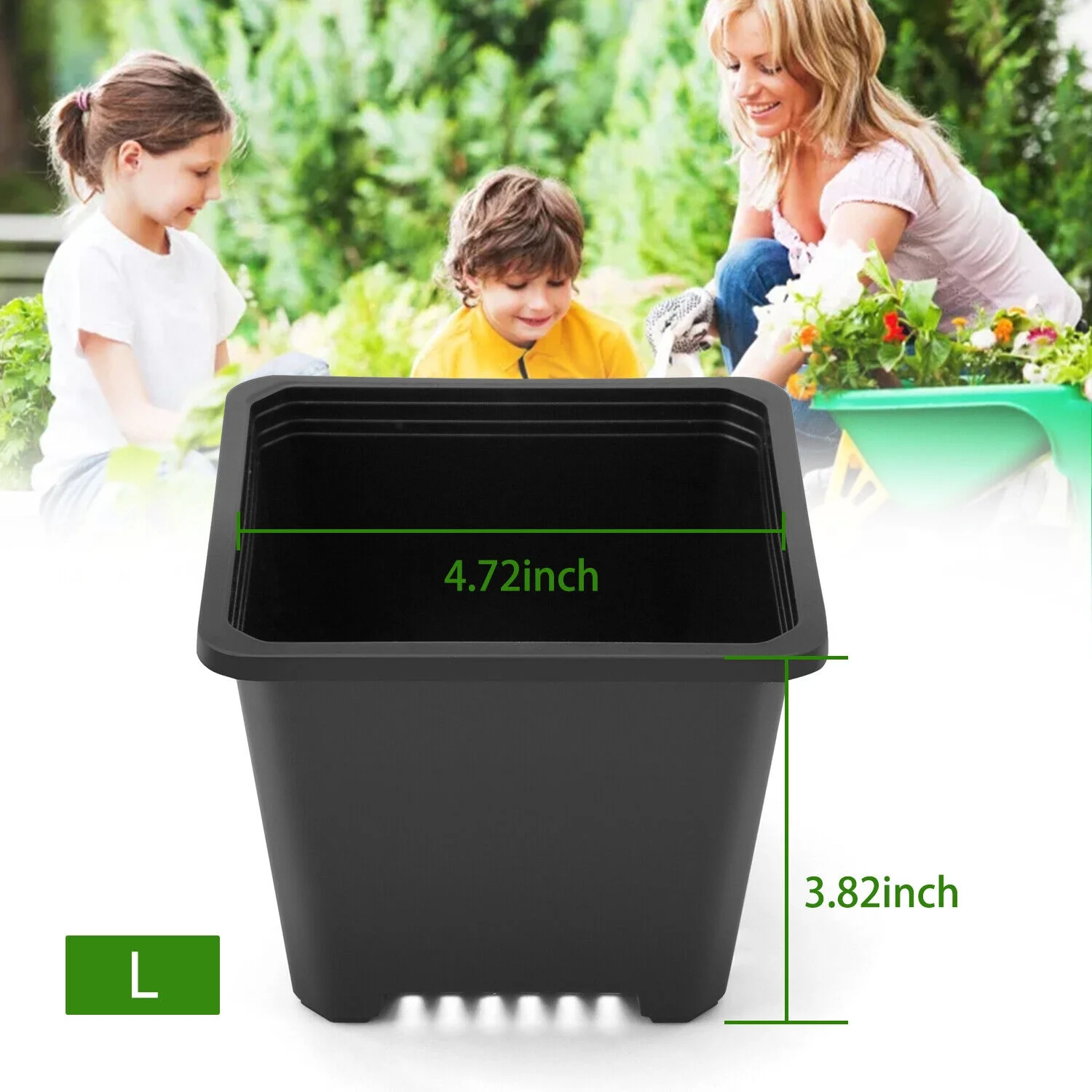 Max 80PCS Plastic Plant Flower Pot Garden Nursery Seedlings Pot Container Black