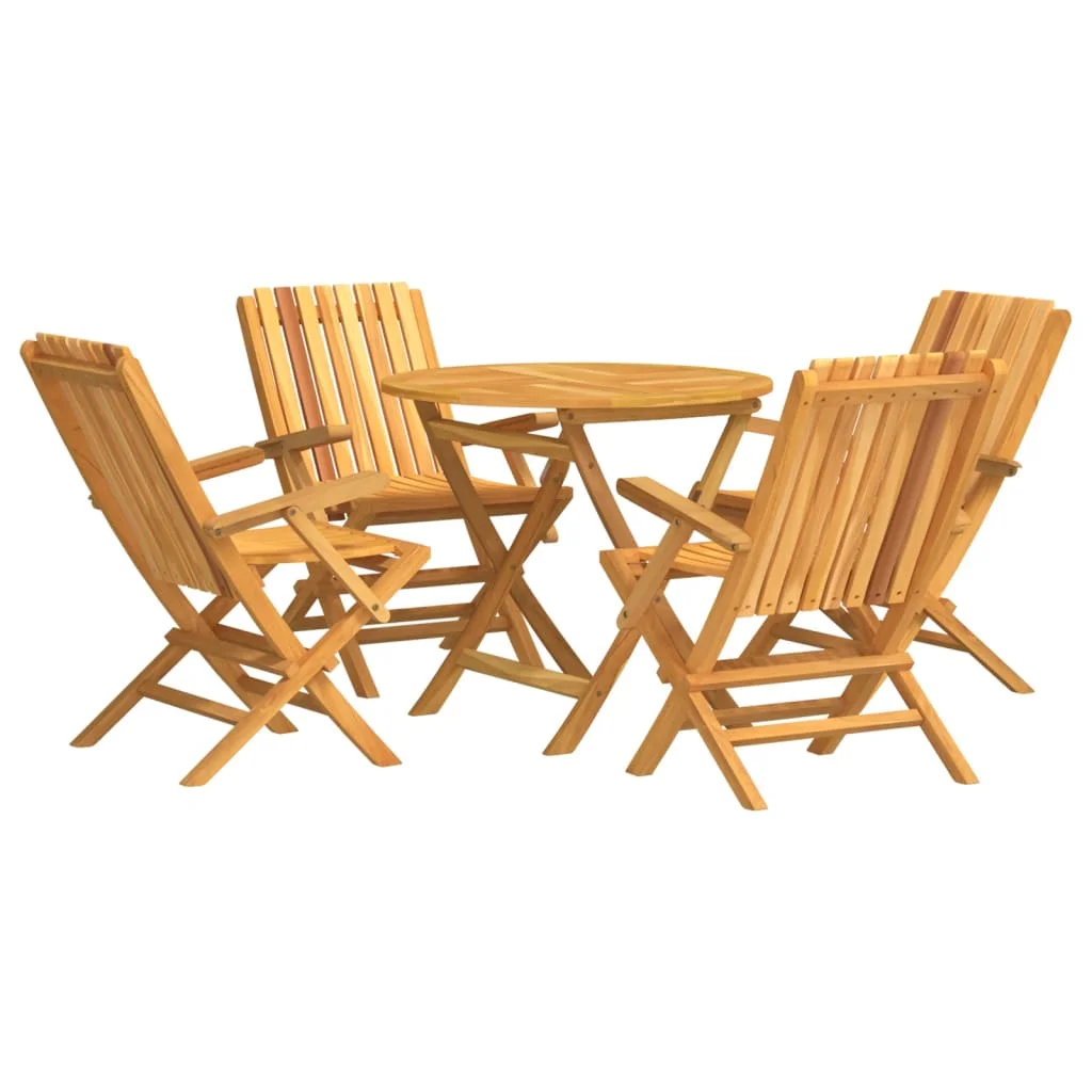 5 Piece Patio Dining Set Solid Wood Teak