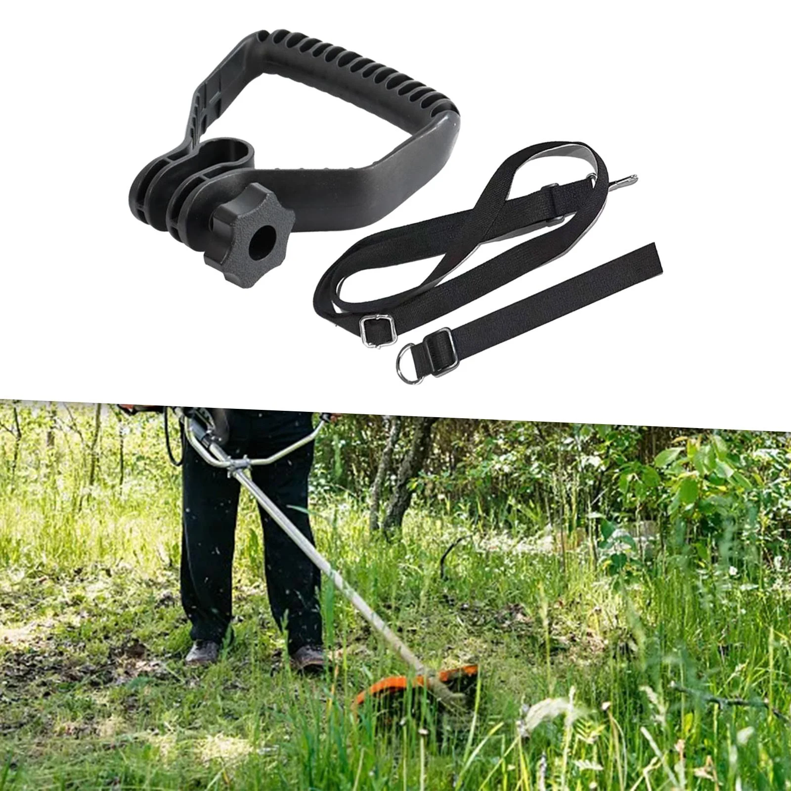 SunniMix Brush Cutter Replacement Handle with Ergonomic Universal Non-Slip Shoulder Strap