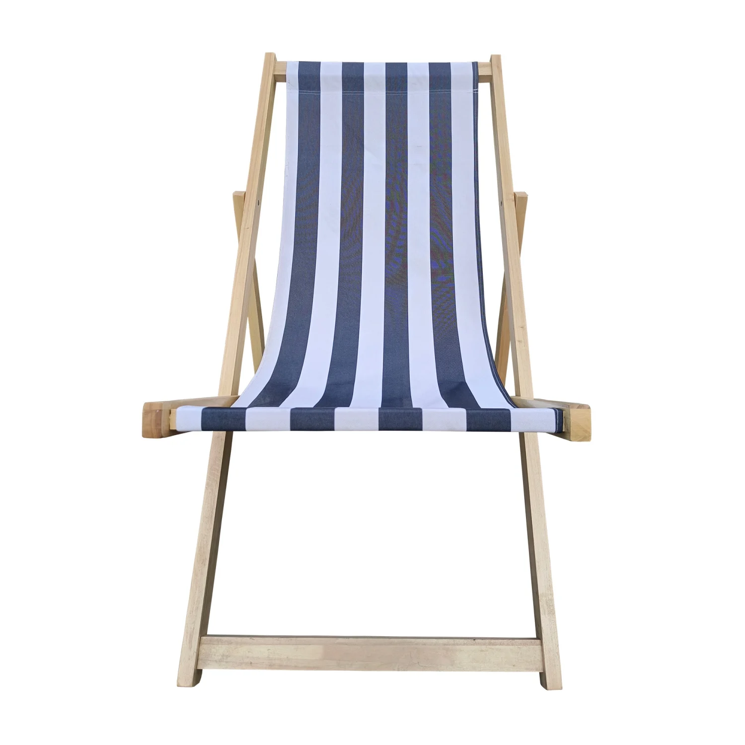 TQJKLFDY Populus wood sling chair blue Stripe Broad Dark blue Strip