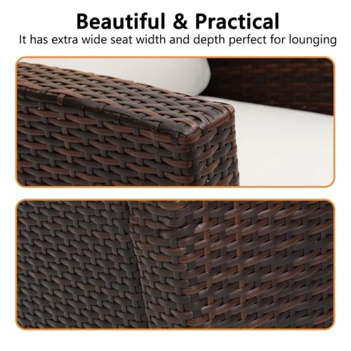 Buumin Wholesale Modern 4 Seater Sofa Brown Couches Furniture Set With End Side Coffee Table 4 Pieces