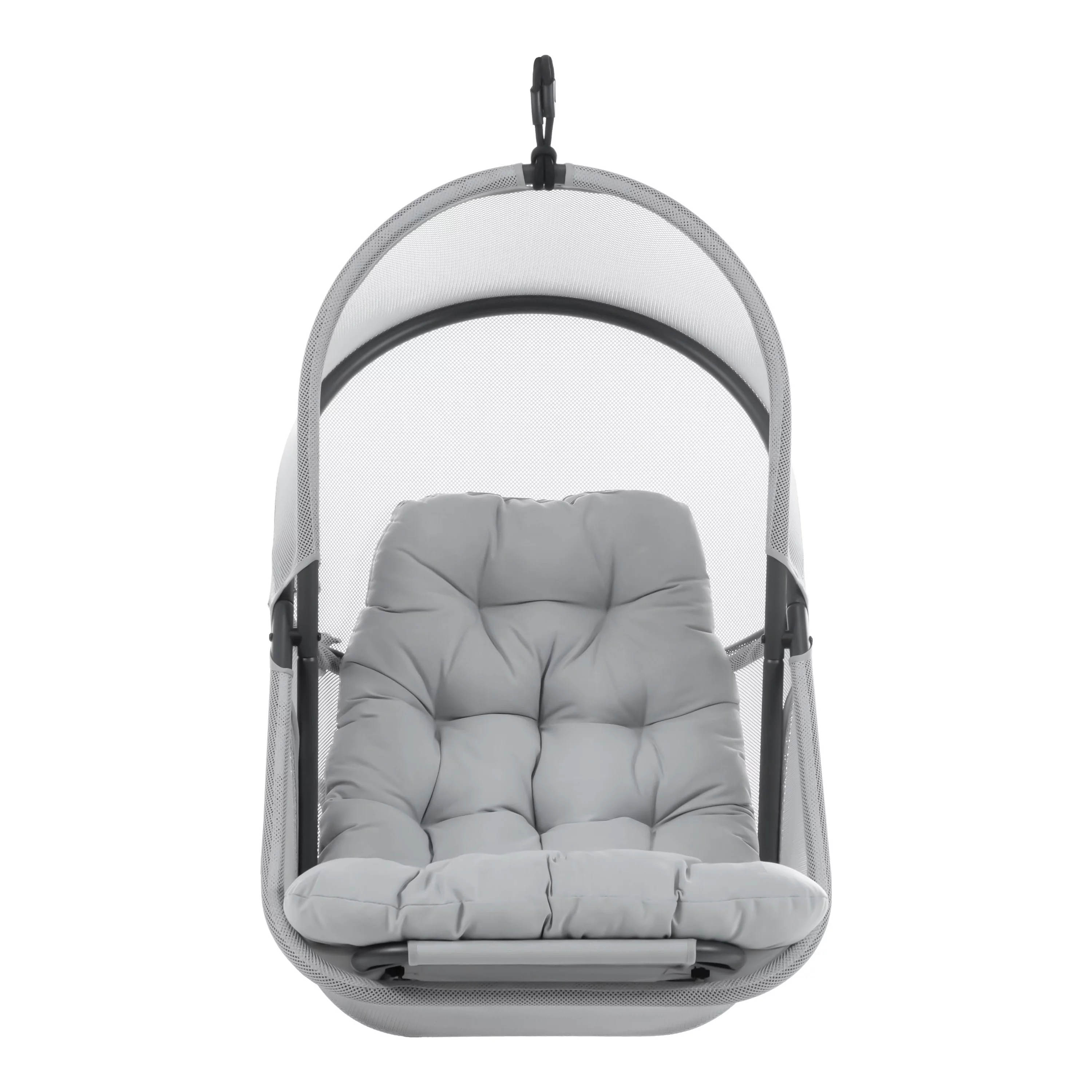 Furniture of America Drift UV-Resistant Patio Foldable Swing Chair with Cushion, Light Gray