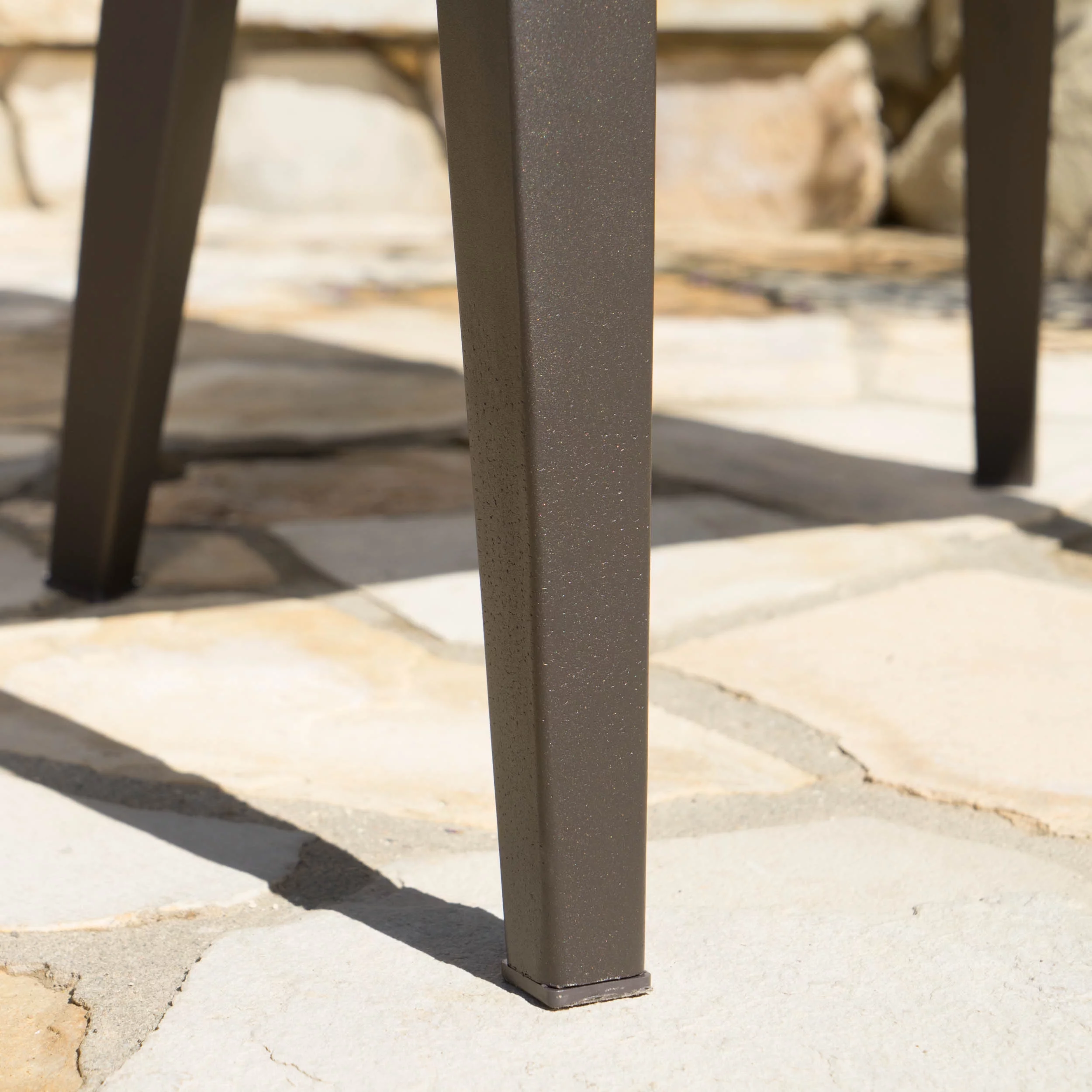 Hadley Outdoor 7 Piece Wicker Rectangular Dining Set with Aluminum Framed Dining Table and Cushions, Multibrown, Light Brown