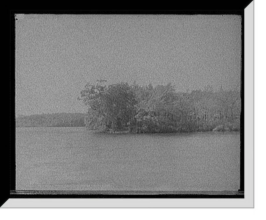 Historic Framed Print, Tupelo Pt. [Point] from lake, Wellesley College, Mass., 17-7/8