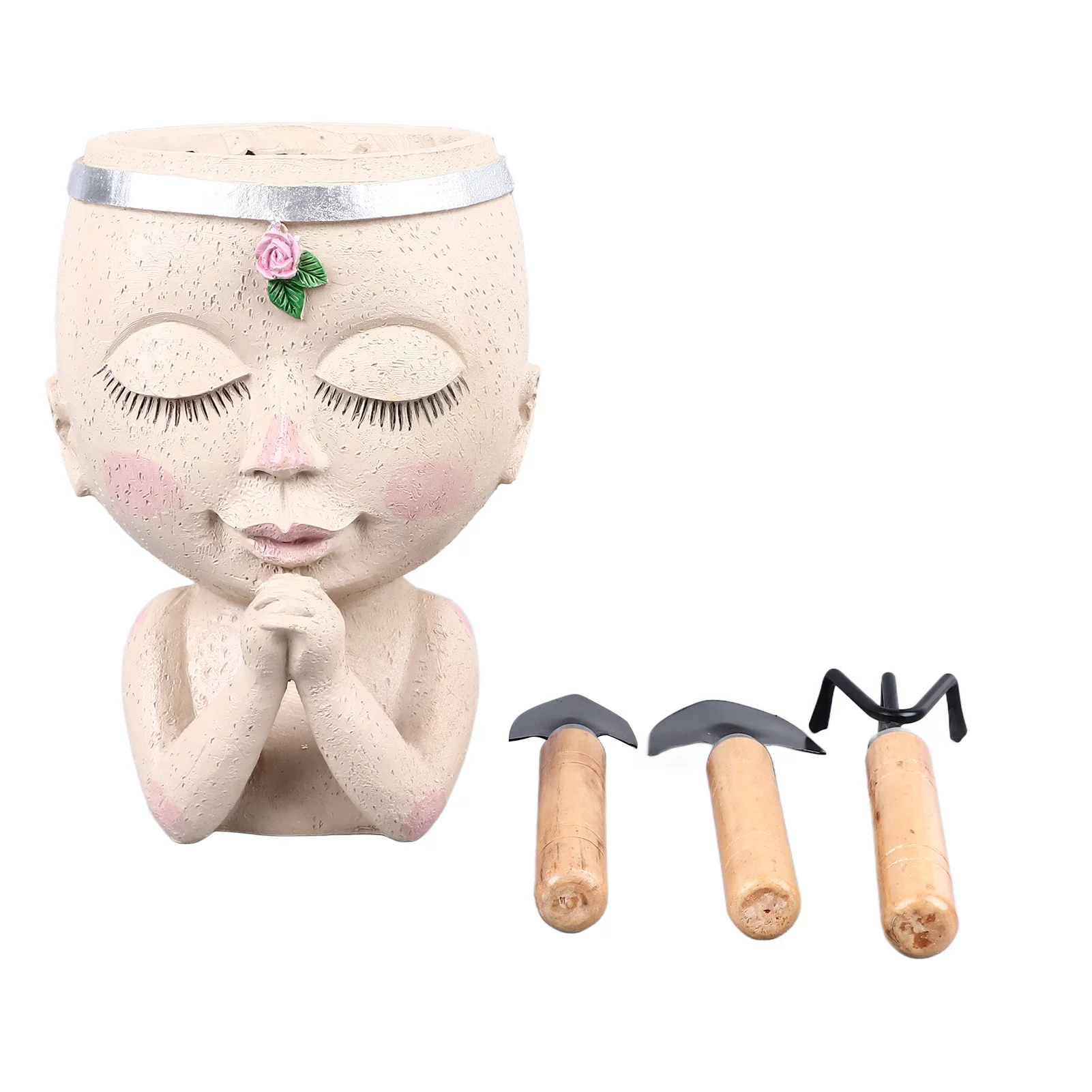 ZPSHYD Funny Girl Head Planter Pot – Creative Resin Succulent Planter for Home & Garden Decor, Innovative and Whimsical Plant Container