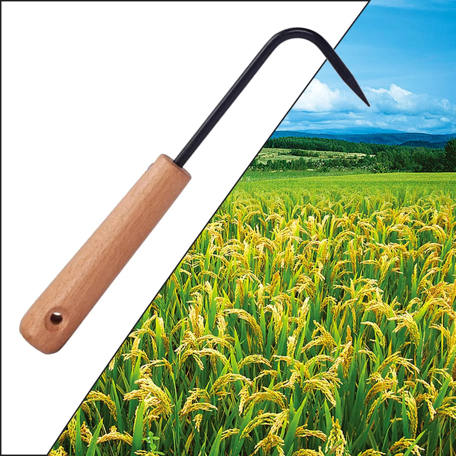 Handle Weed Puller Weeder Rake Hoe with Handle for Tilling Farm Planting Digging