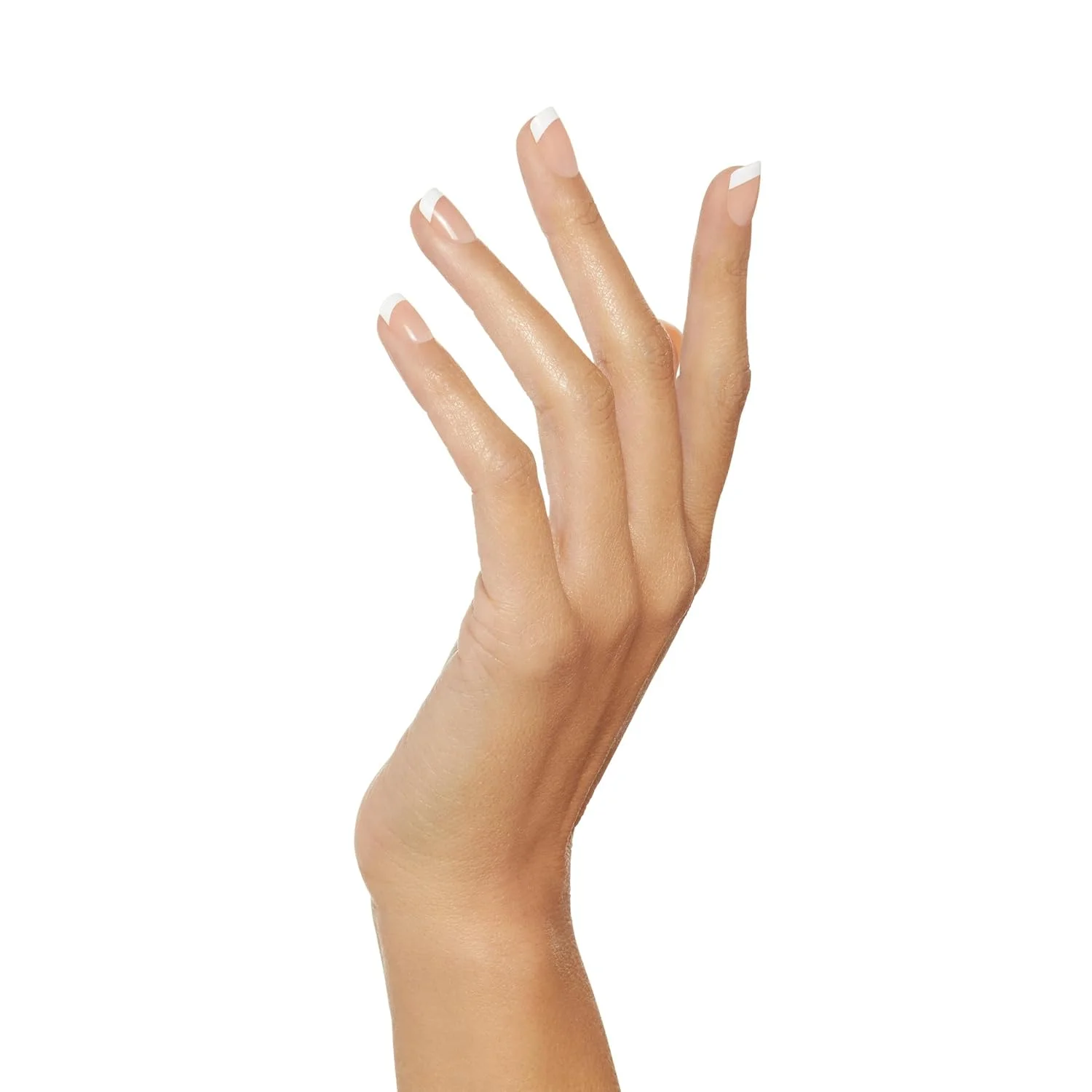 KISS Salon Acrylic French Manicure Set, Style “Power Play”, Nail Kit Includes Pink Gel Nail Glue (Net Wt. 2 g / 0.07oz.), Mini Nail File, Manicure Stick, and 28 Fake Nails