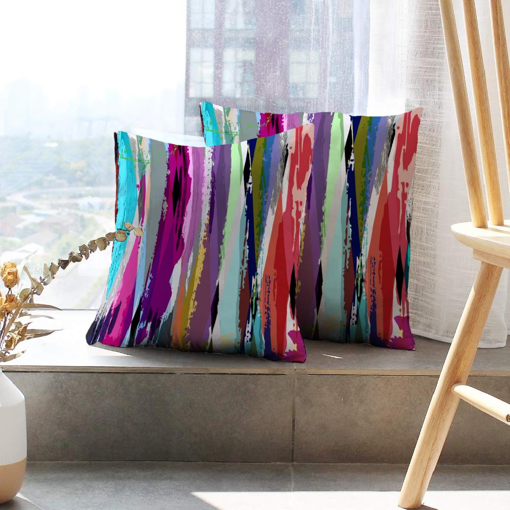 LALILO Throw Pillow Covers With Strokes Splashes And Geometric Lines Art Cushion Cover 18