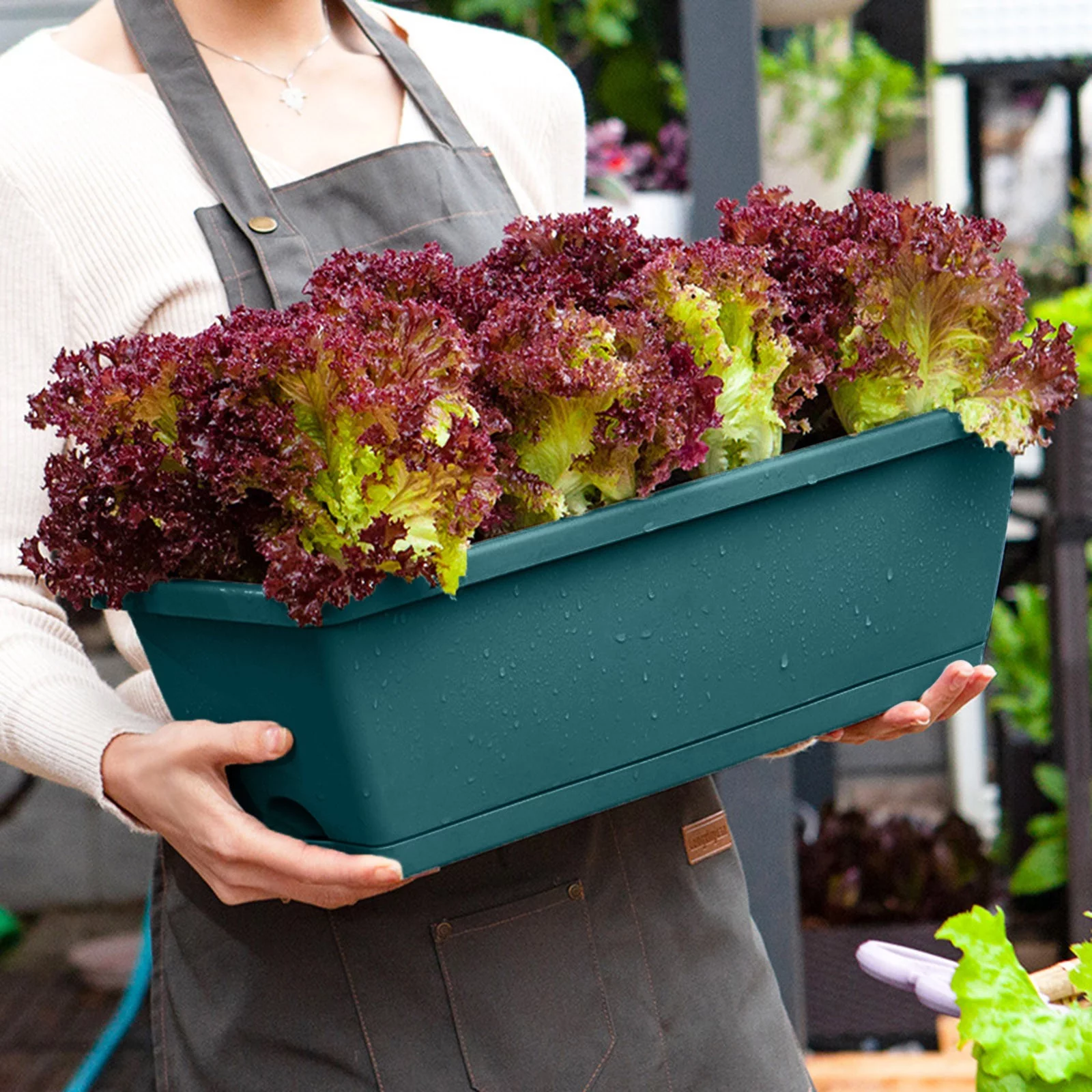 Vegetable Planting Pot Plastic Flower Pot Balcony Vegetable Planting Trough