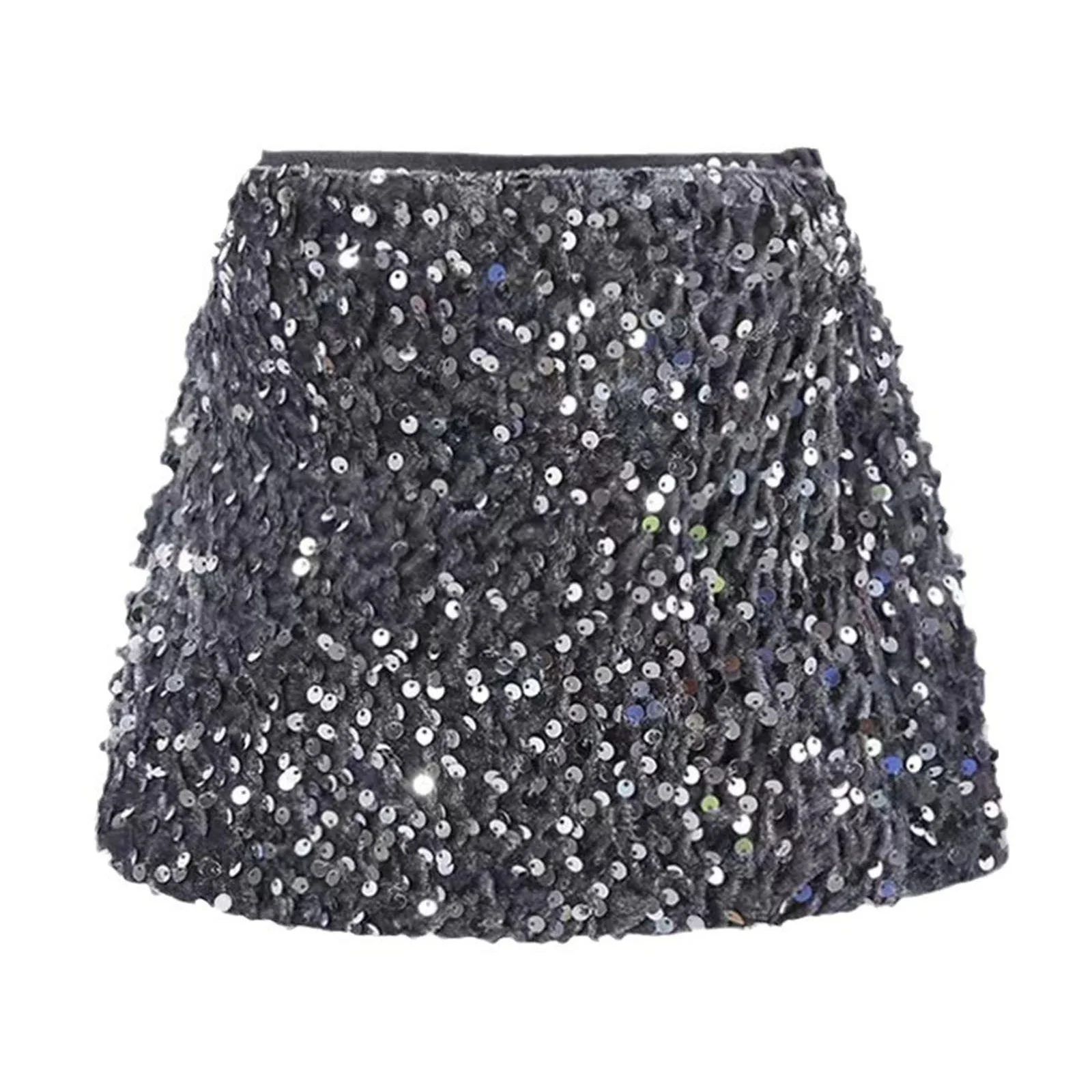 Autumn Tennis Skirt Sparkly Sequin Skirt For Girls Toddler Kids Girl'S Elastic Waistband Skirts Skirt
