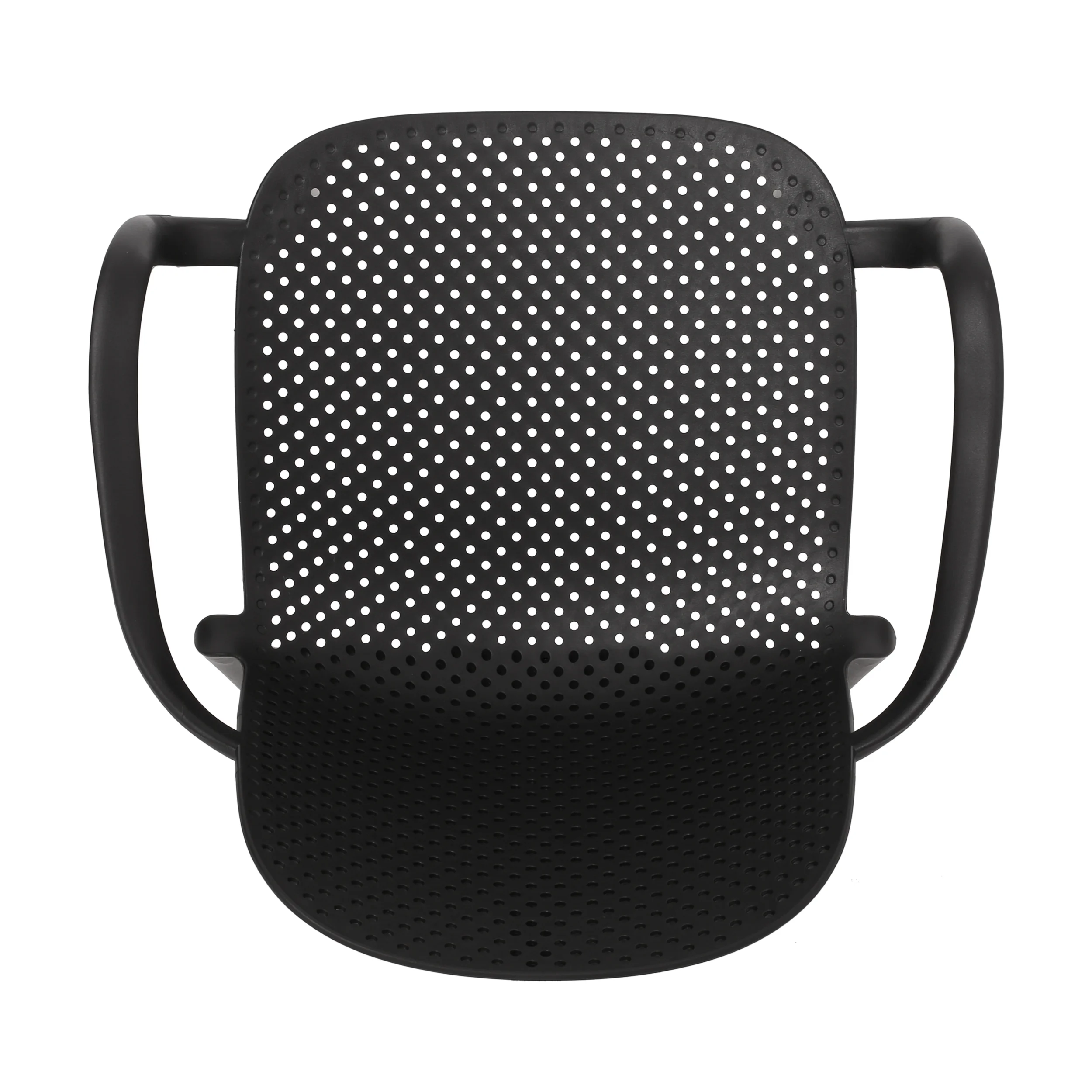 GDF Studio Cecelia Outdoor Modern Stacking Dining Chairs, Set of 4, Black