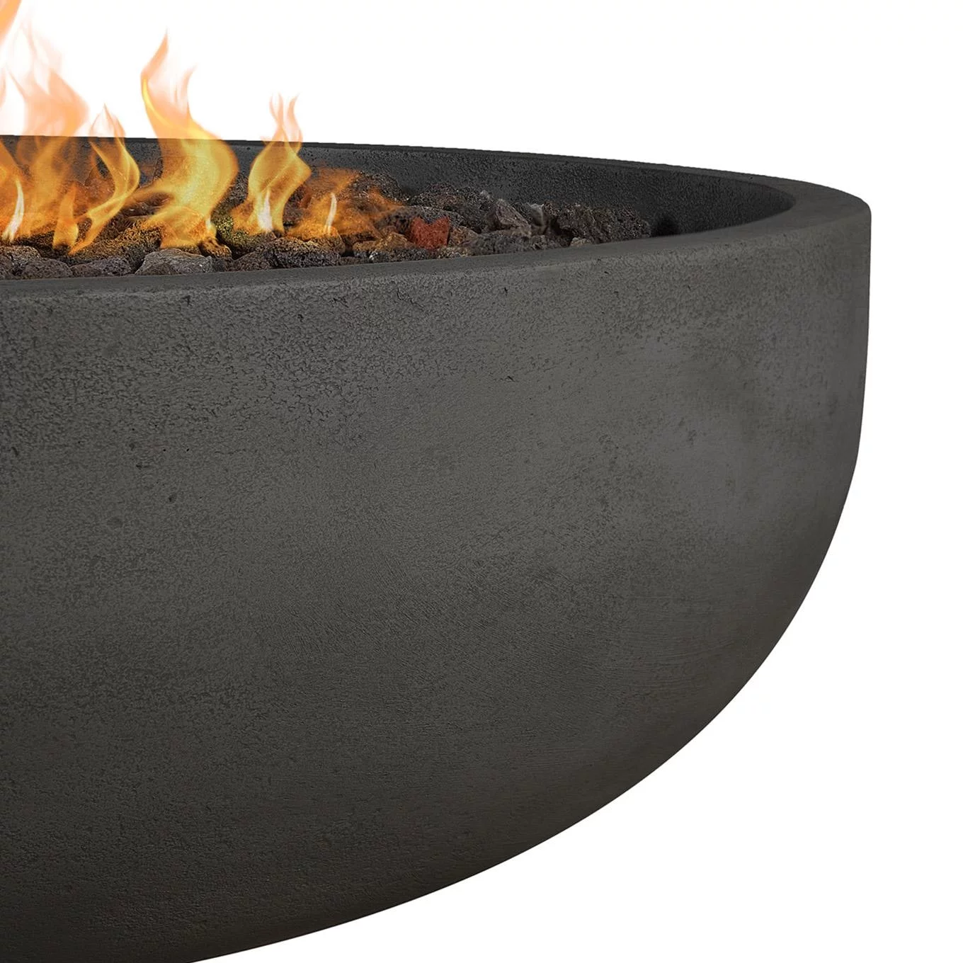 Grand Lake 48 Inch Round Concrete Natural Gas Fire Bowl in Gray By BBQGuys Signature