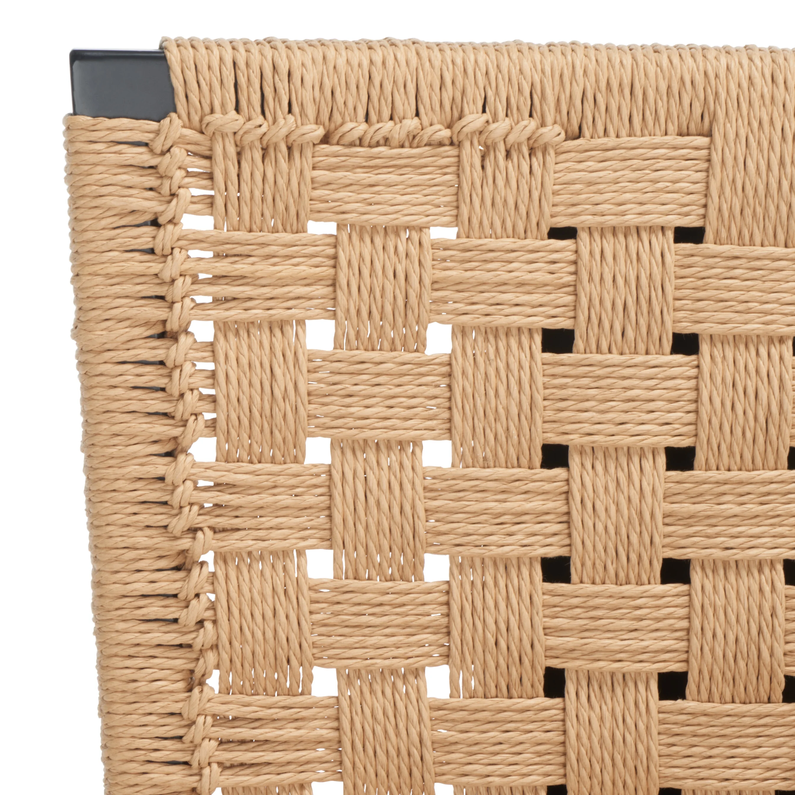 SAFAVIEH Couture Susanne Natural Woven Paper Solid Dining Side Chair, Black/Natural (Set of 2)