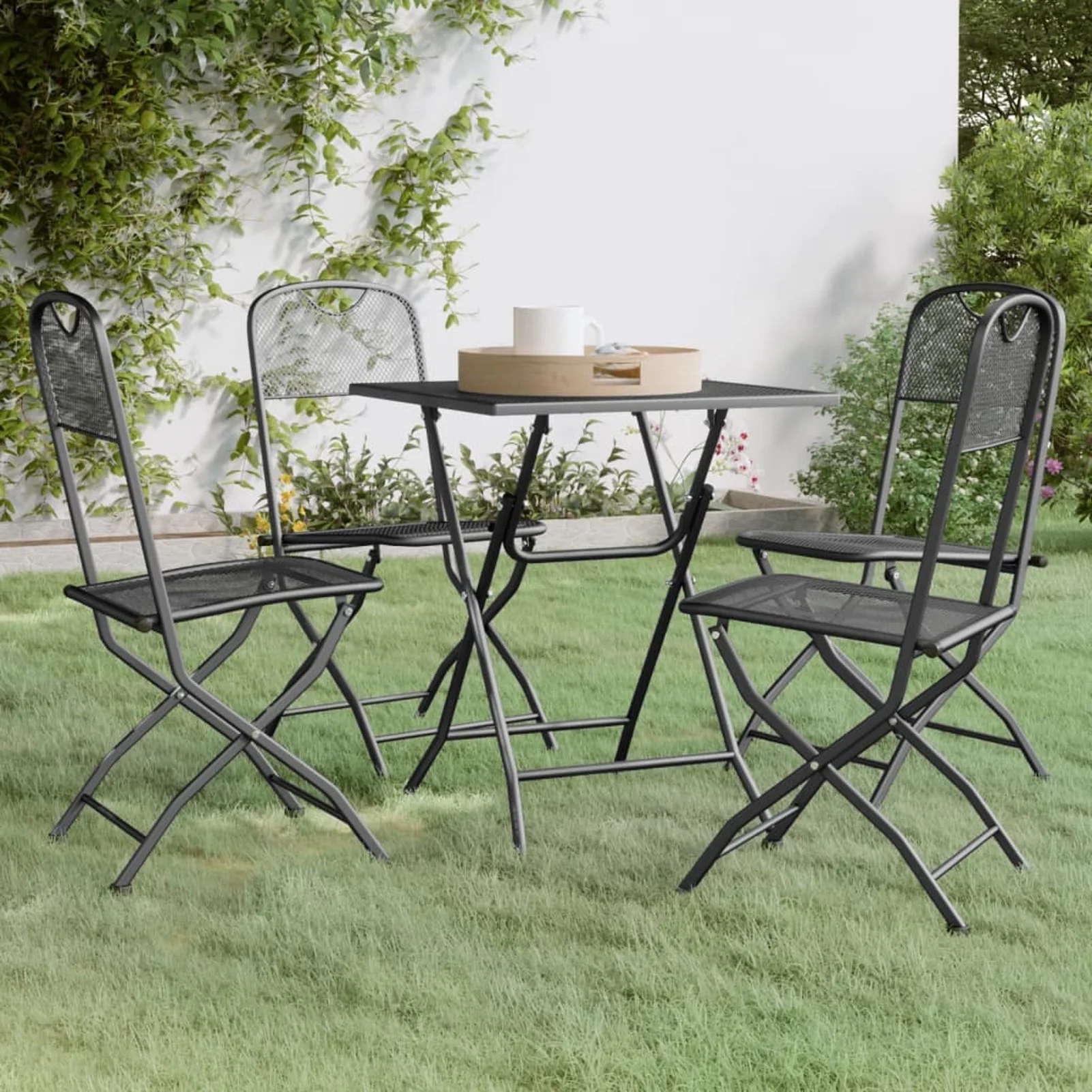 Suzicca 5 Piece Patio Dining Set Expanded Metal Mesh Anthracite