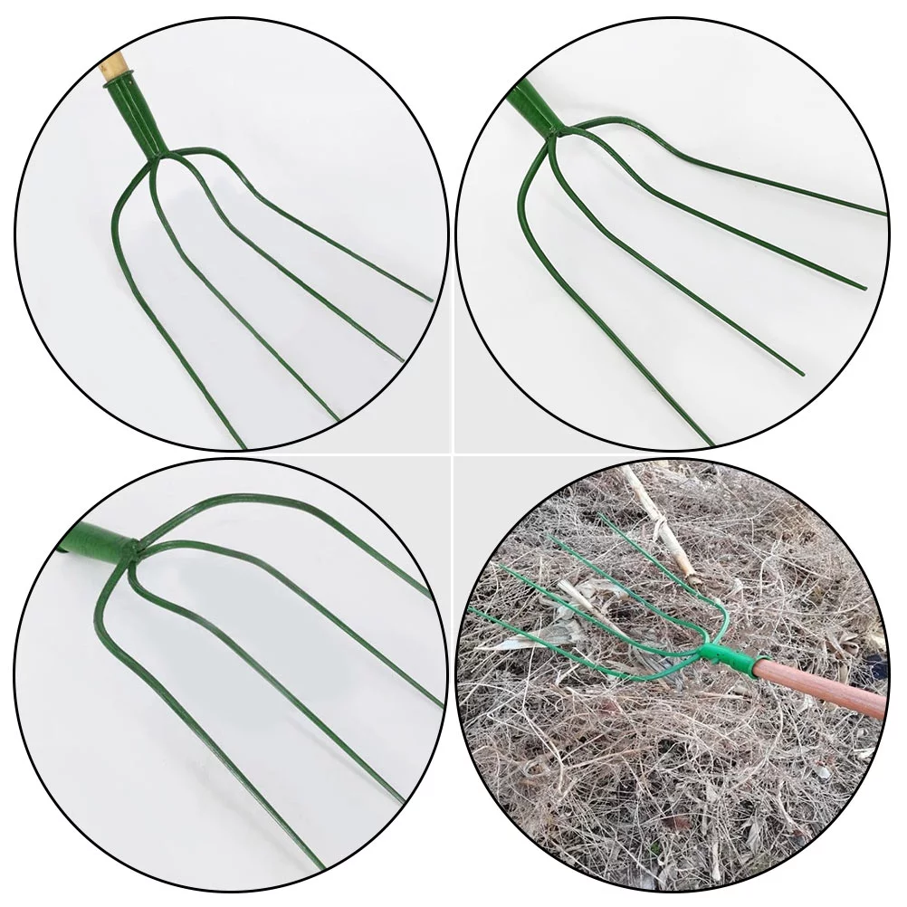 Guichaokj Practical Farming Fork Multi-functional Farm Pitch-fork Iron Grass Fork