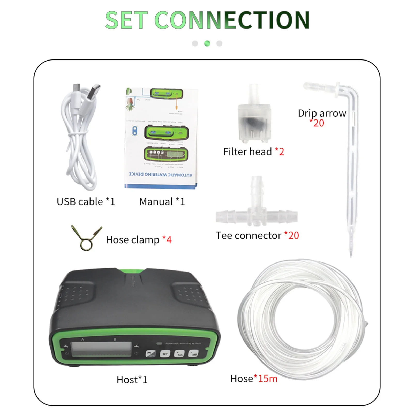 Arealer Irrigation System,30-day Water Timer Screen 49.2ft Tube 49.2ft Tube Indoor Pump 20 Potted Water Timer Lcd With 30-day Water Lcd Screen 49.2ft Kit With 30-day 20 Potted Kit Timer Lcd Screen