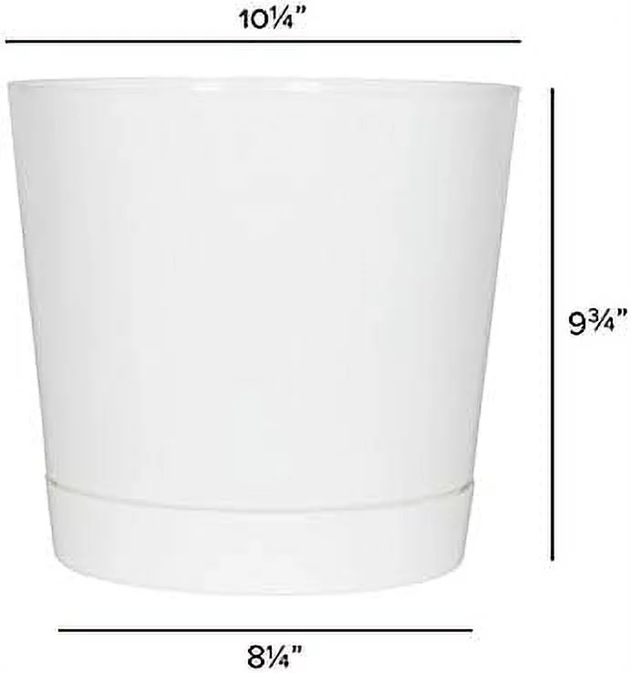 Full Depth Cylinder Pot, Glossy White, 10-Inch (10102)