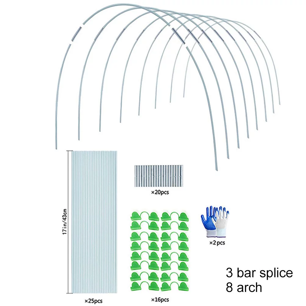Greenhouse Hoops,Plant Support Stakes, Rust-Free Grow Tunnel Frame for Garden