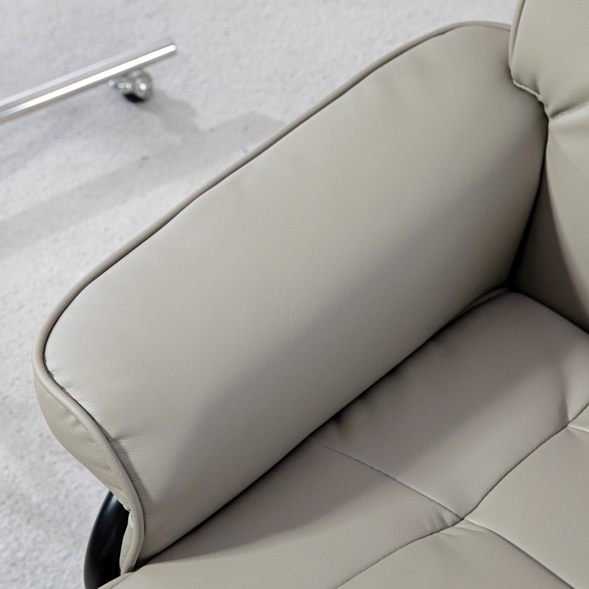 HOMCOM Swivel Recliner with Ottoman, Faux Leather Rocking Chair, Gray