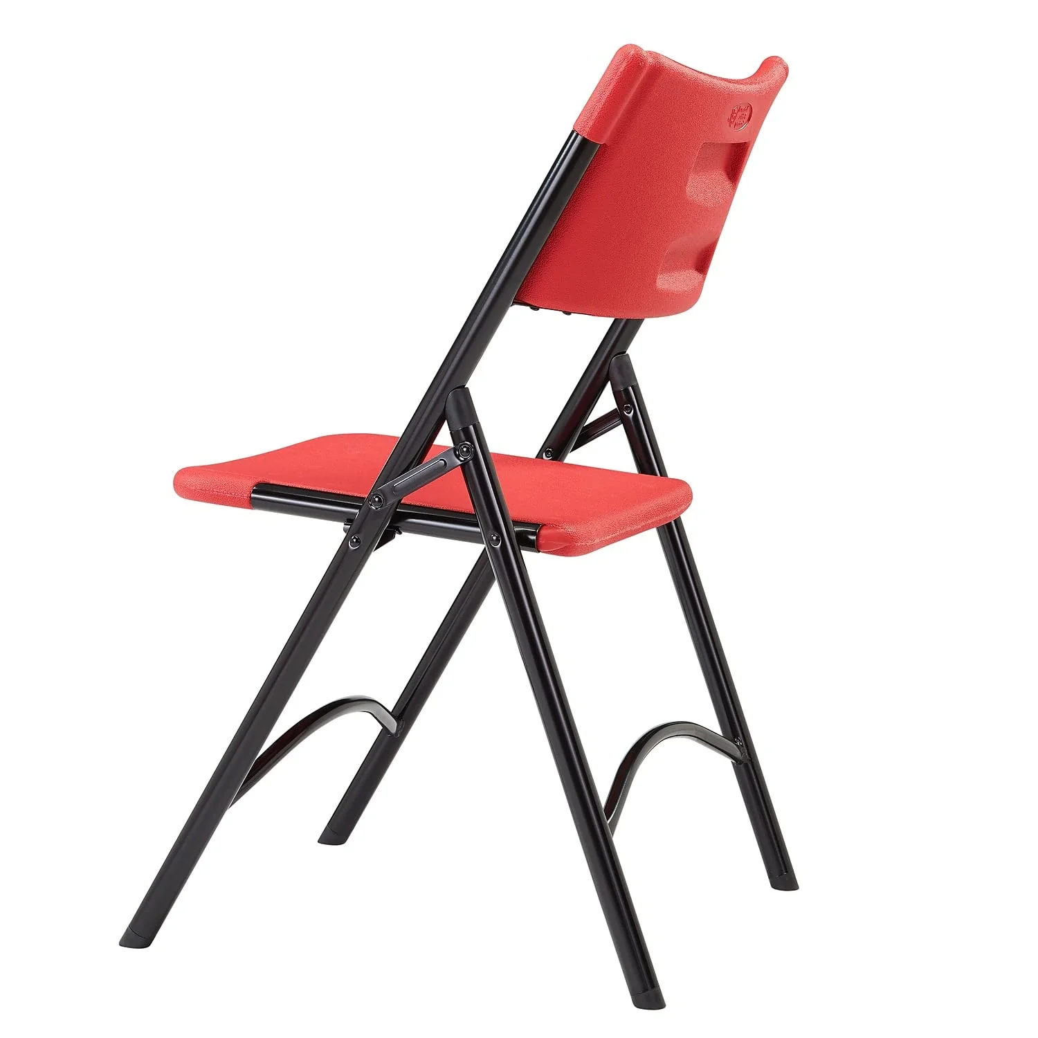 NPS 600 Series Plastic Molded Folding Chair, Red/Black, 4 Pack (640/4)